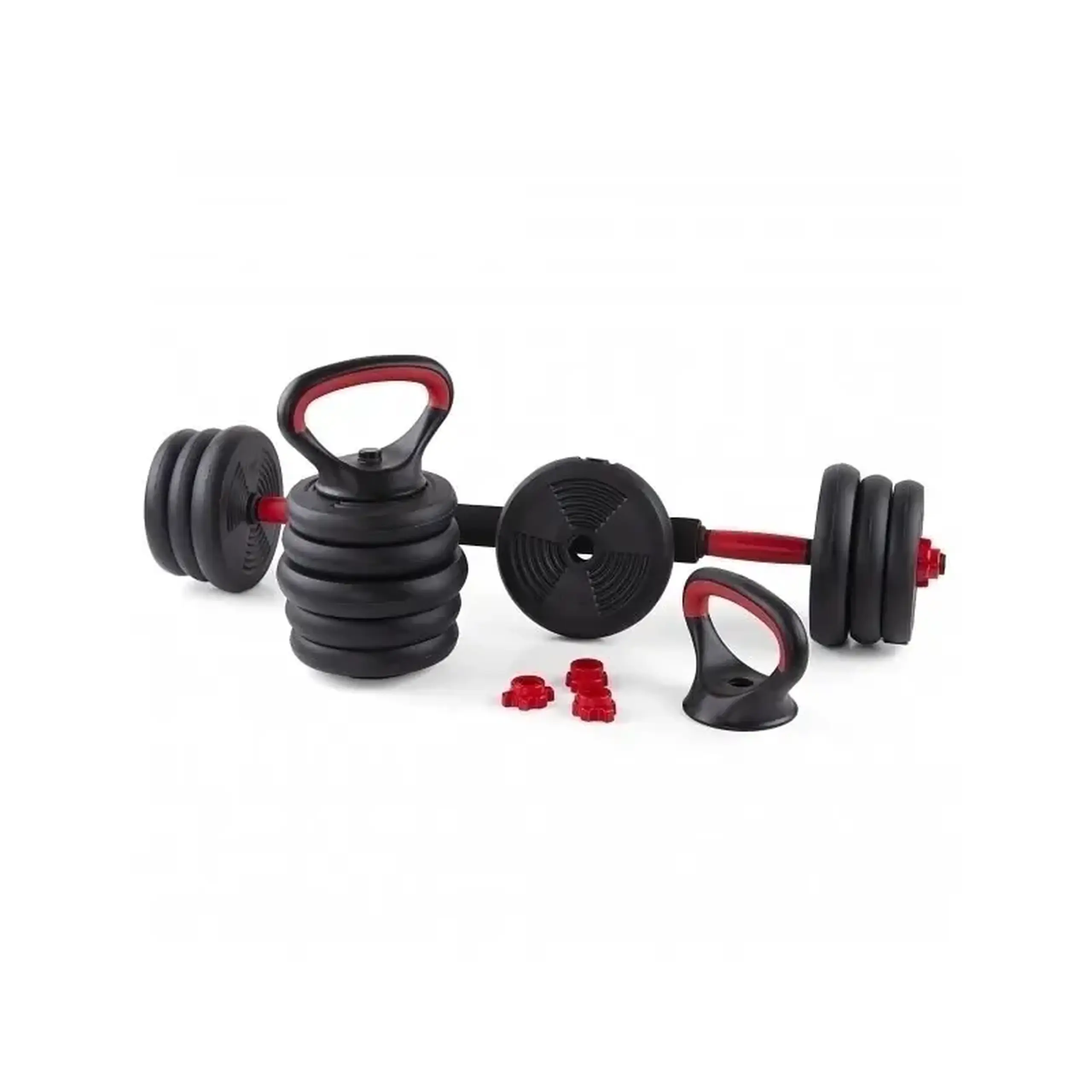 Set Gantere reglabile kettlebell FitTronic 6 in 1 de 20 kg KF20, cu o multitudine de combinatii posibile