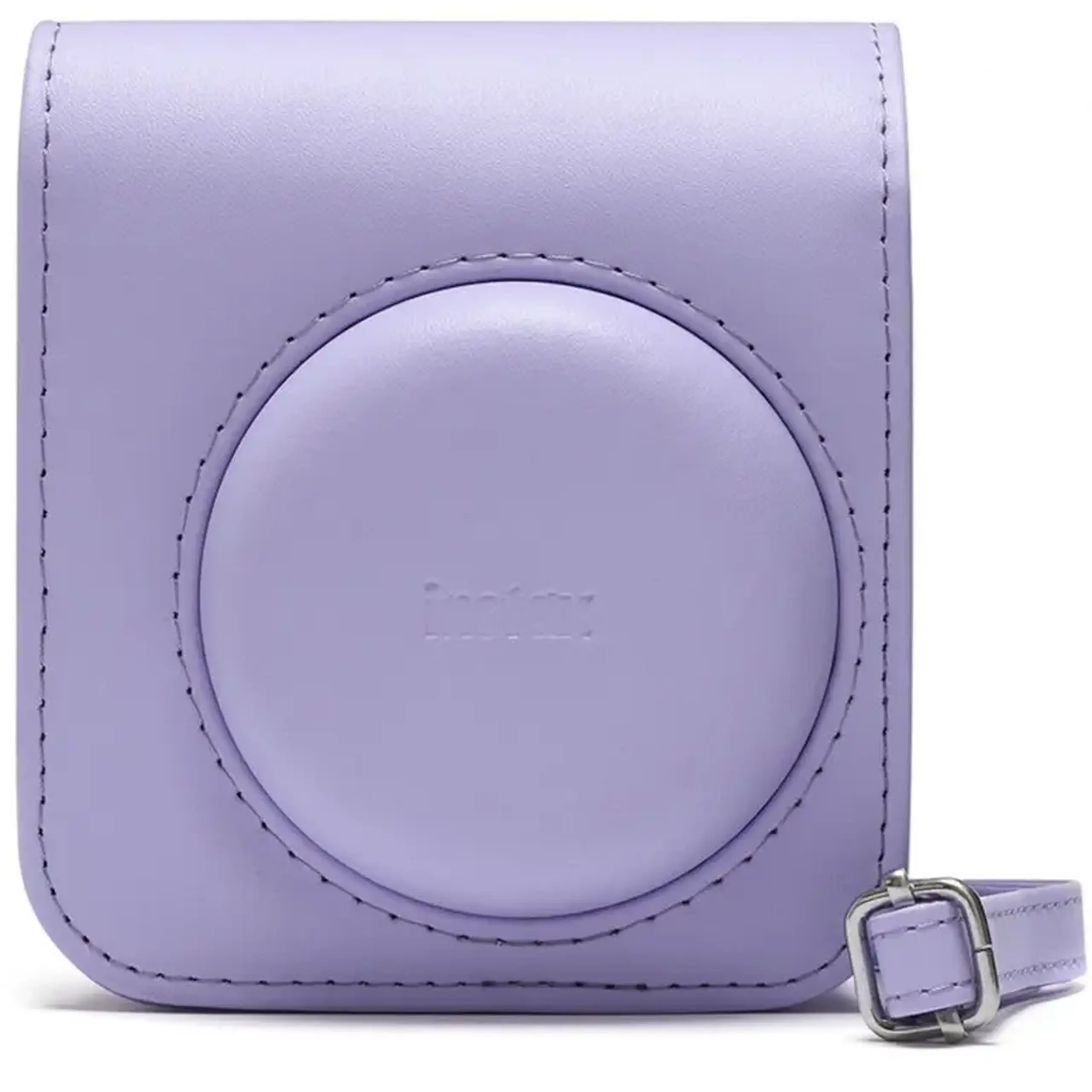 Set aparat foto instant Fujifilm Instax mini 12, Lilac Purple cu husa, album foto si film 1x10