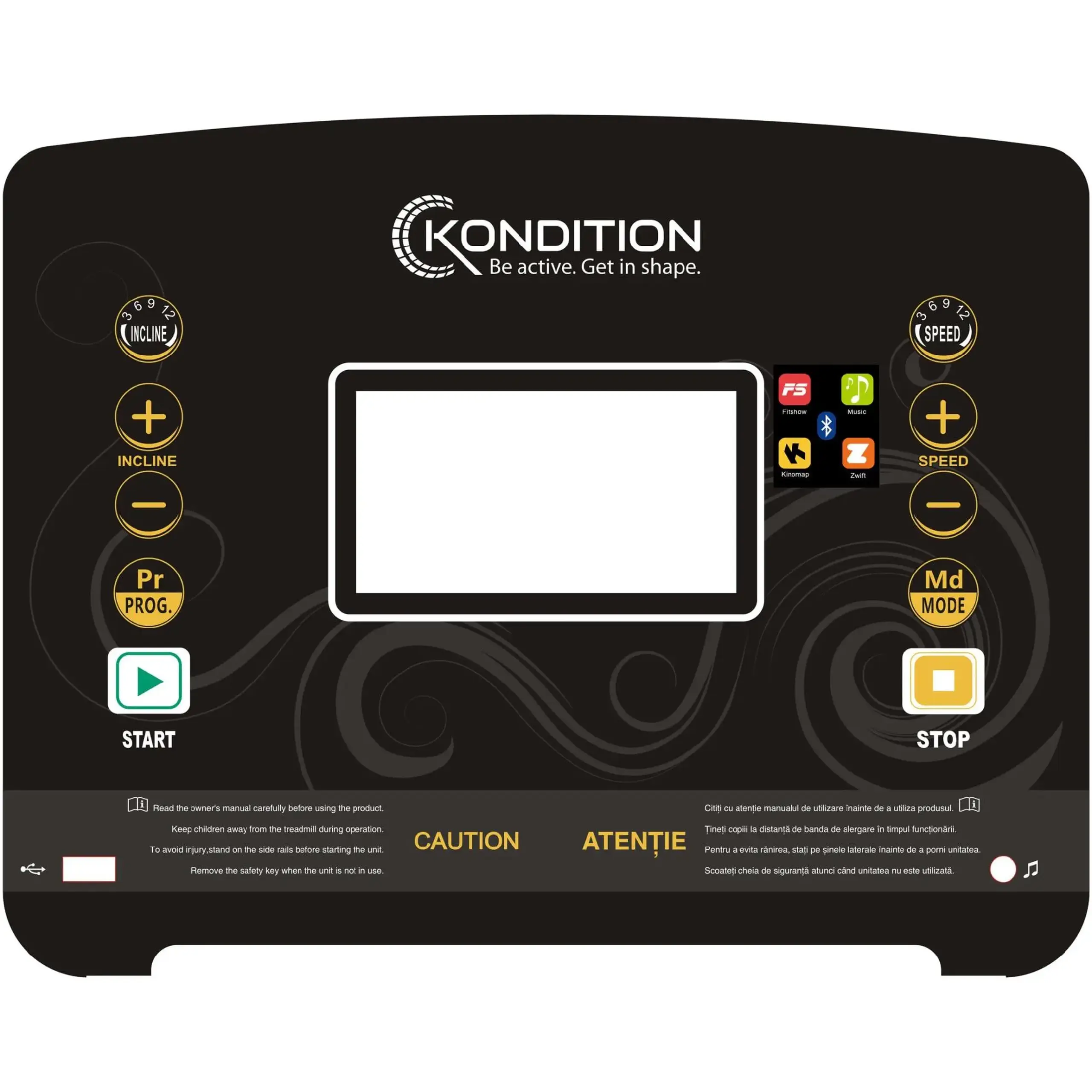 Banda alergare Kondition X8218, motor 1.75CP, viteza 0.8-14.8km/h, inclinare electrica, greutate maxima utilizator 110 kg