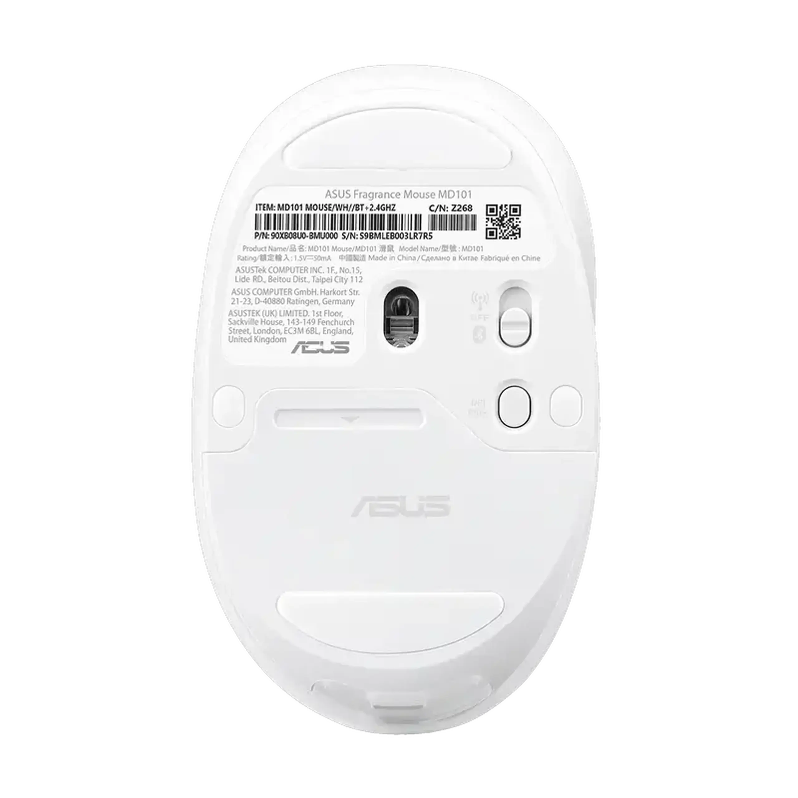 Mouse Wireless ASUS Fragrance MD101, Alb