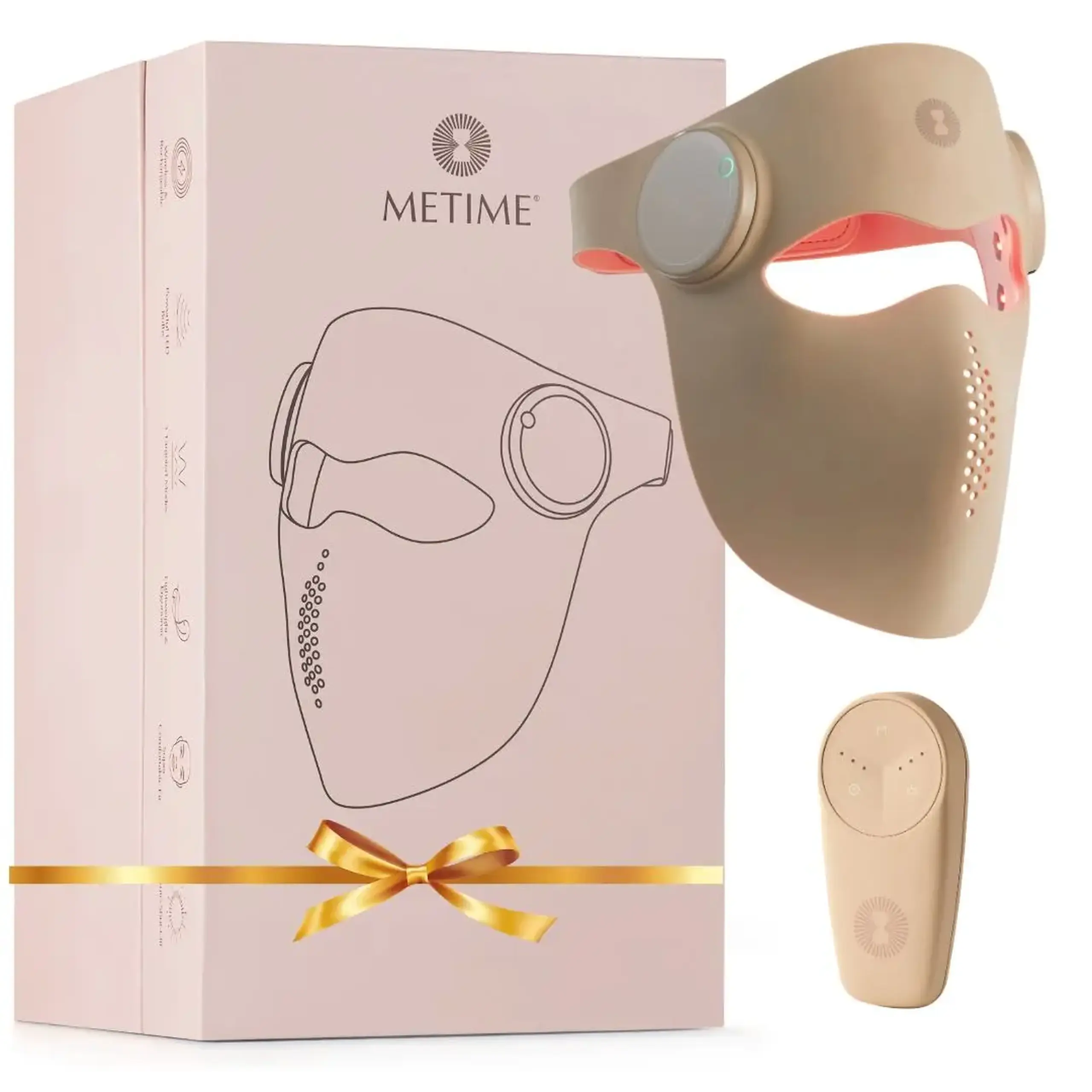 Masca faciala LED Wireless Me Time Ritual, 3 moduri de lumina (rosie, albastra, infrarosie), anti-acnee, anti-riduri, stimulare colagen, din silicon medical