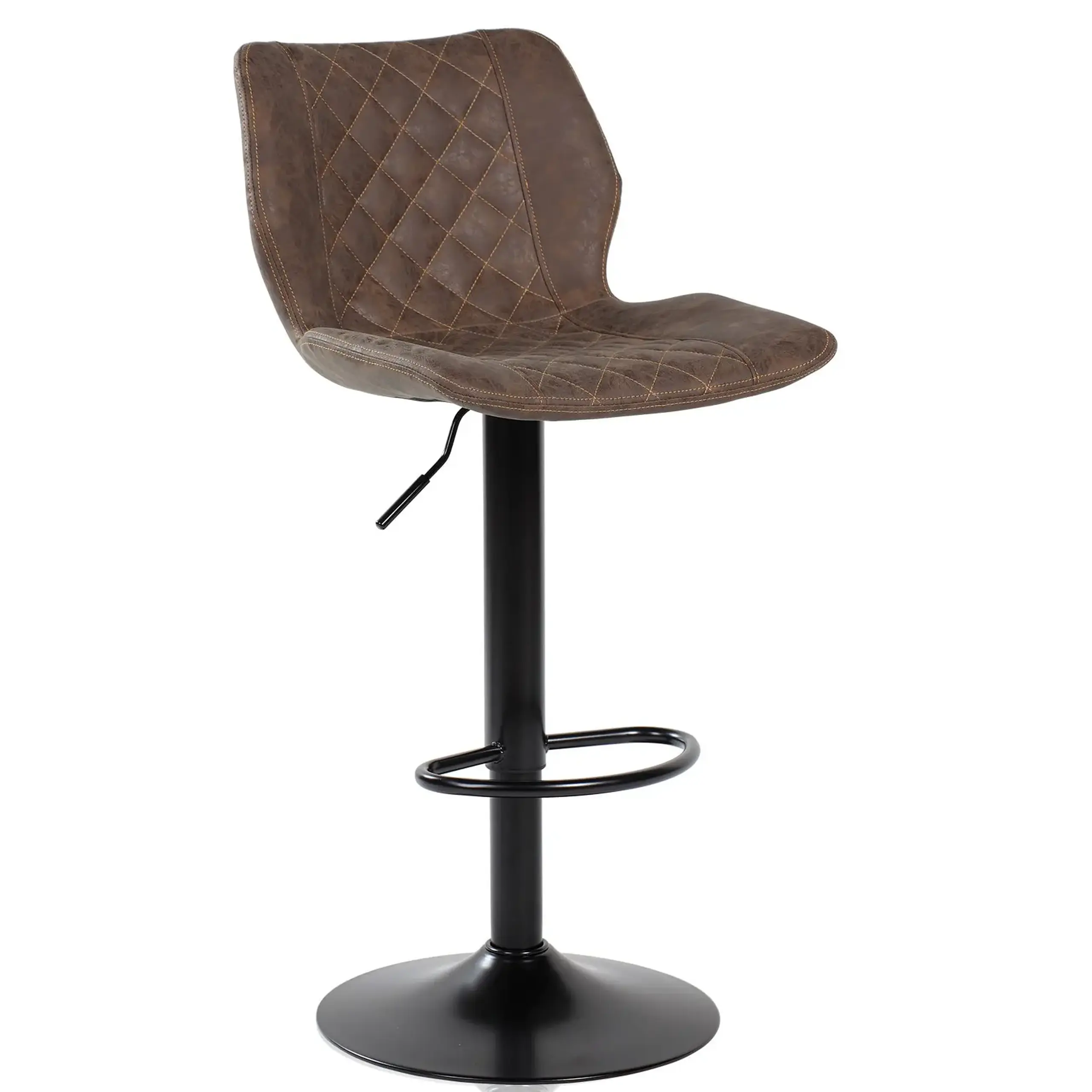 Scaun de bar Kring Jack, tapiterie aspect antichizat, inaltime reglabila, Maro antichizat