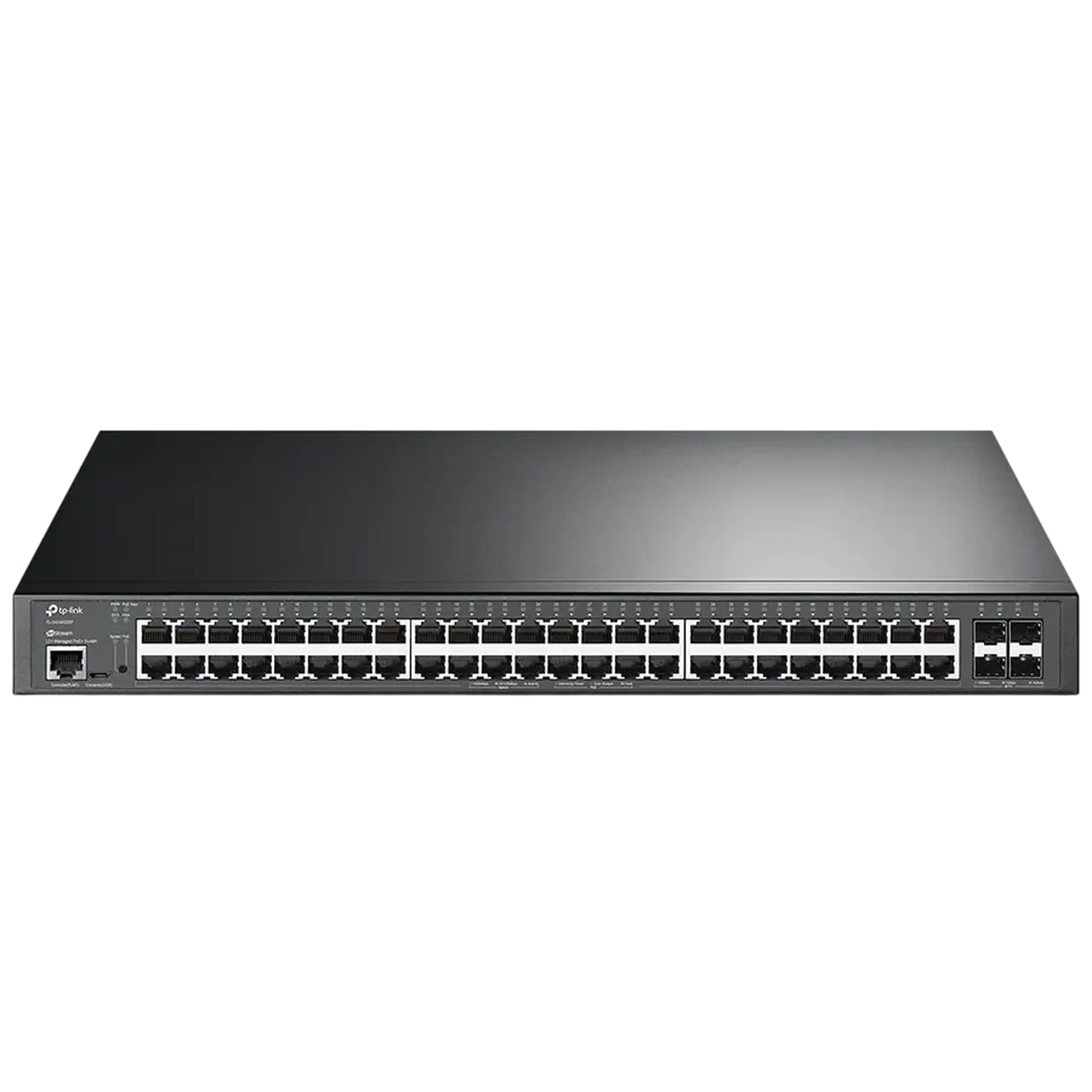 Switch PoE+ gestionat Gigabit L2+ cu 48 porturi TP - LINK „TL - SG3452XP”, 48 porturi PoE+, 4x10G SFP+, 500 W