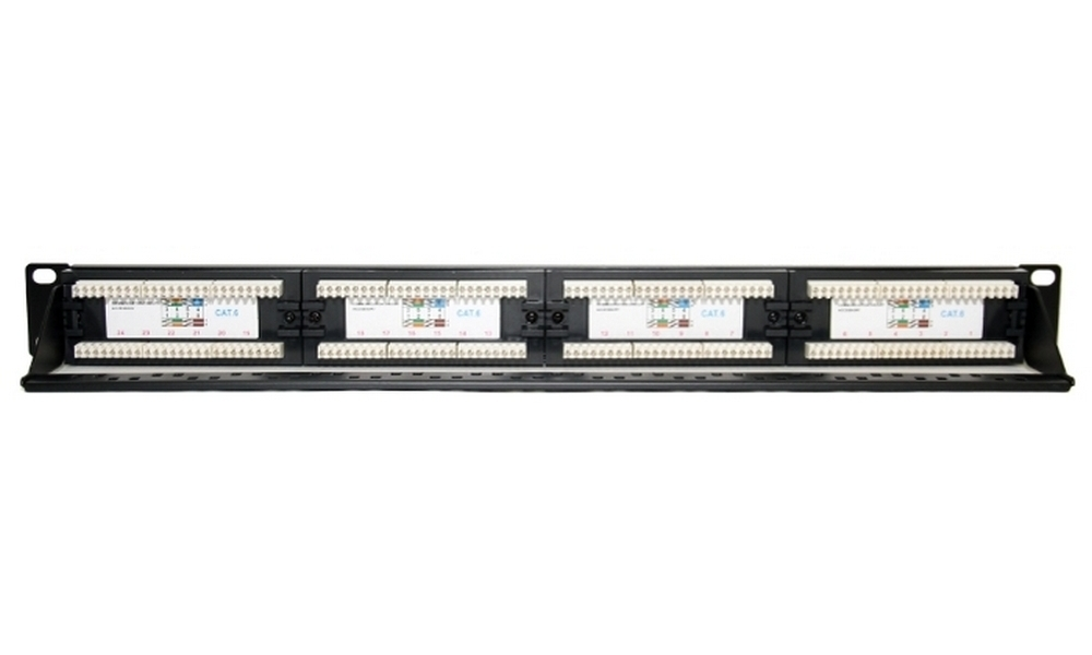 24 port patch panel cat.5e whith back bar, LY-PP5-07