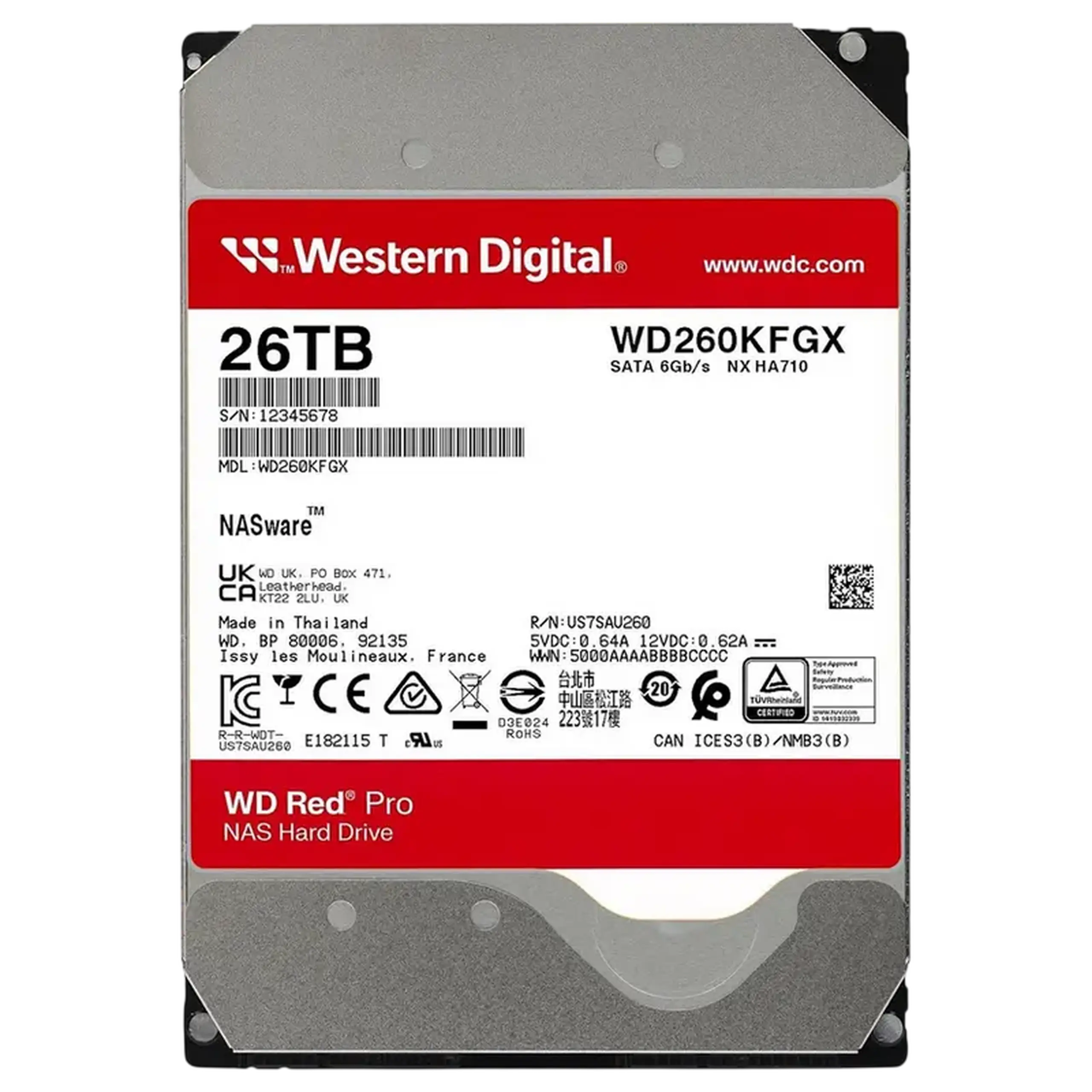 Unitate HDD Western Digital WD Red Pro, 3.5", 26 TB <WD260KFGX>