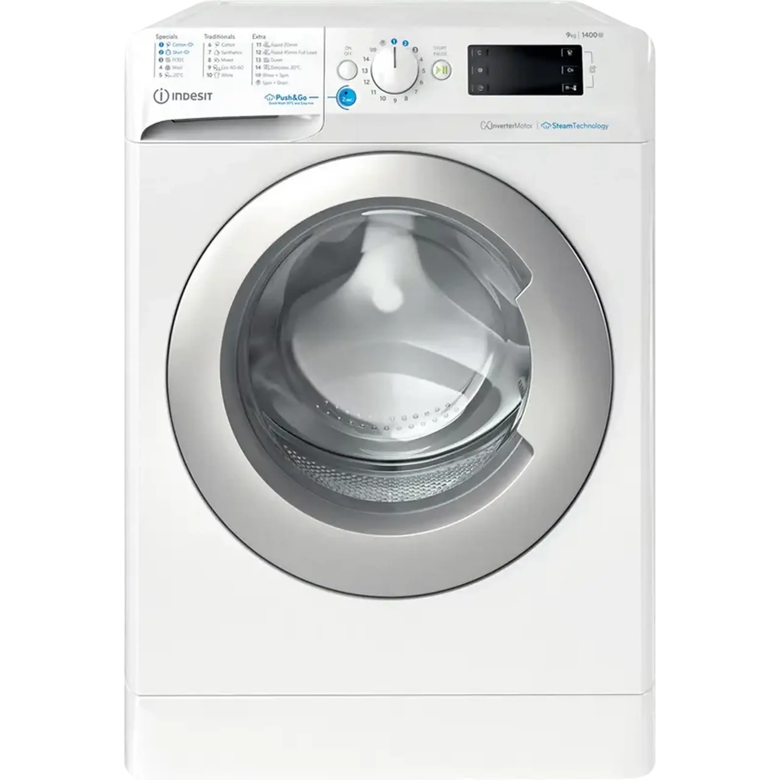 Mașină de spălat Indesit BWE 91496X WSV EE, 9kg, Alb