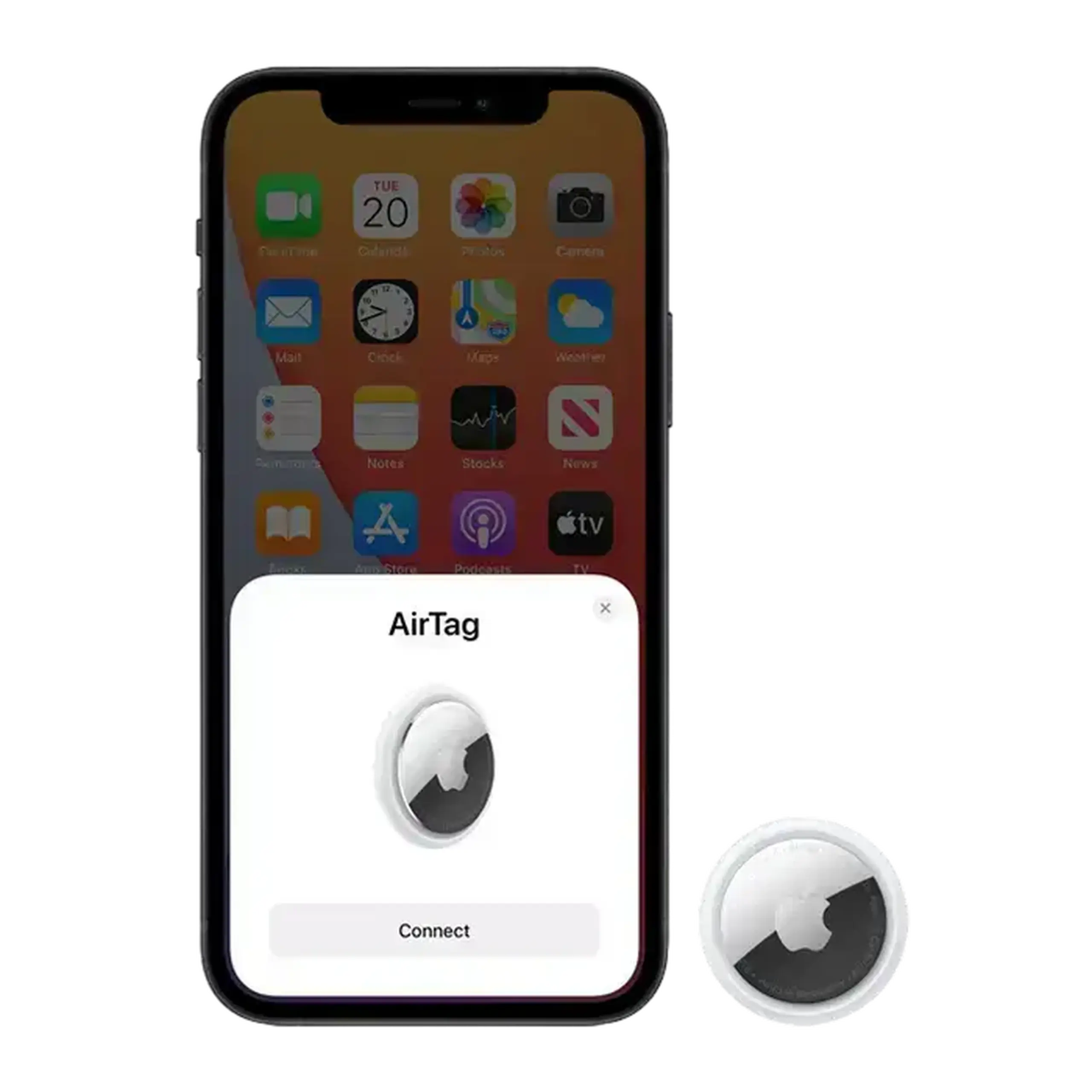 Tracker inteligent Apple AirTag (2nd gen), Alb