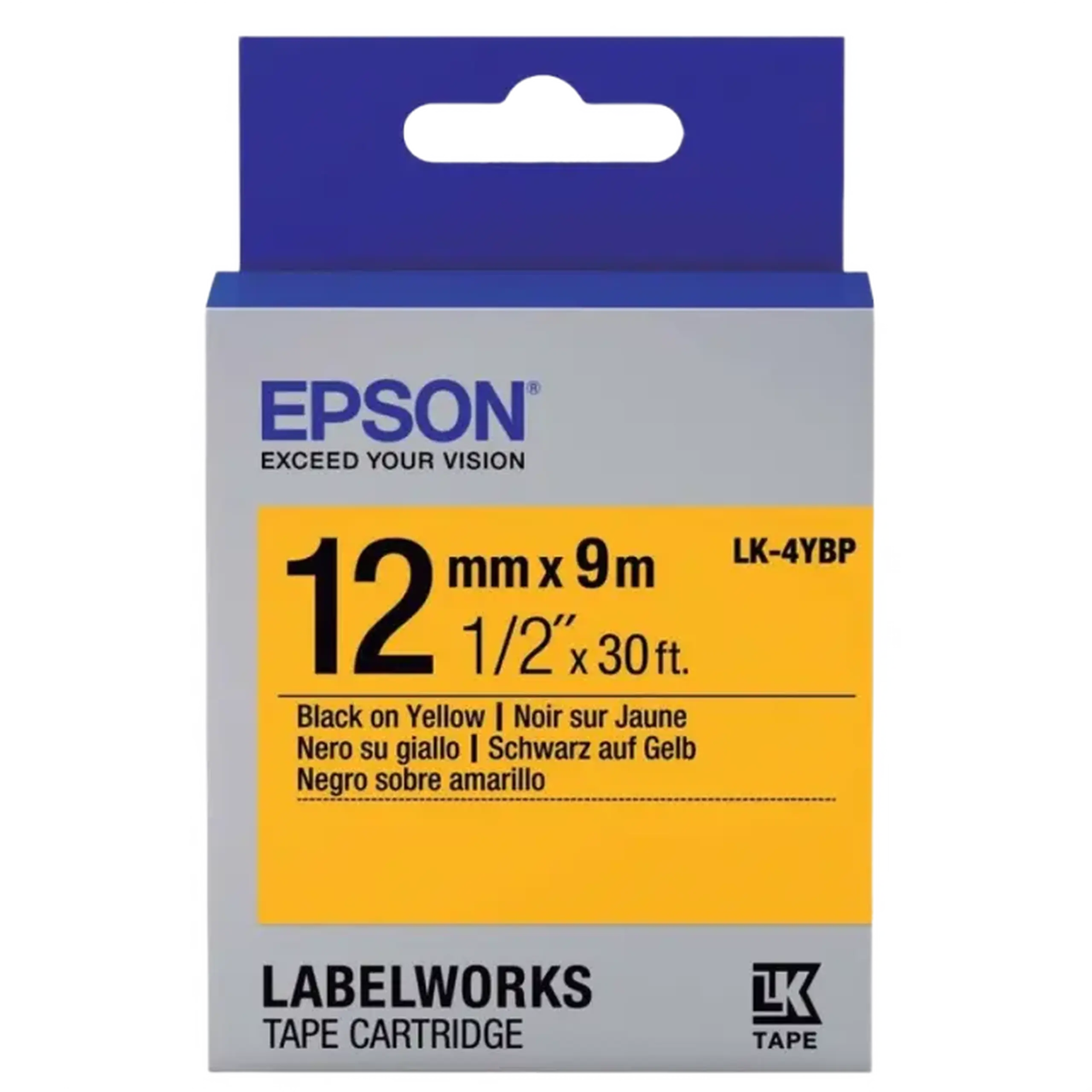 Cartuş de bandă Epson LK-4YBP, 12 mm x 9 m