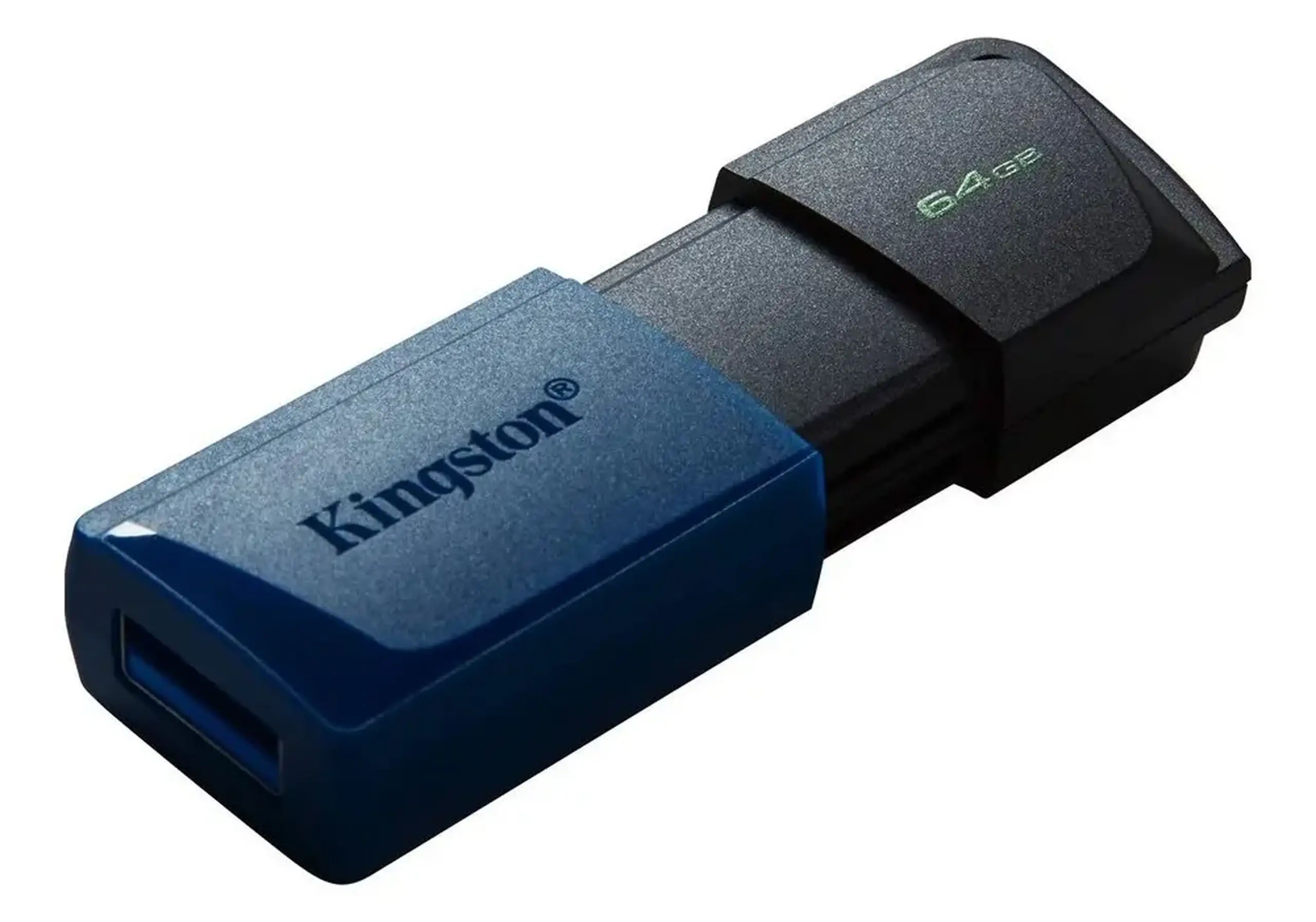 Unitate Flash USB3.2 de 64 GB Kingston DataTraveler Exodia M (DTXM/64 GB), negru - albastru, Plastic, capac glisor