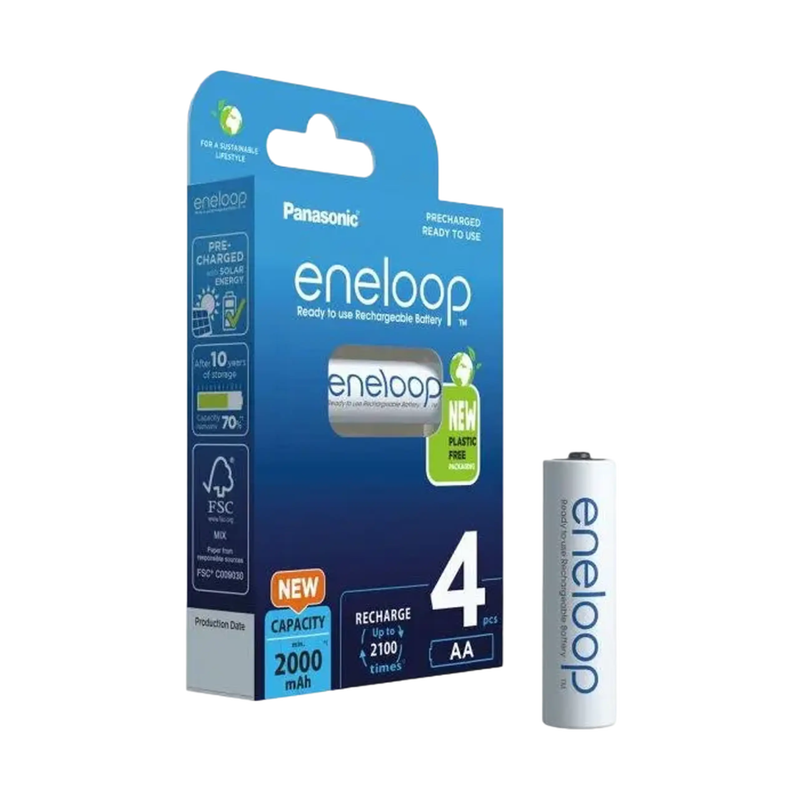 Acumulatori Panasonic BK-3MCDE/4CP, AA, 2000mAh, 4buc.