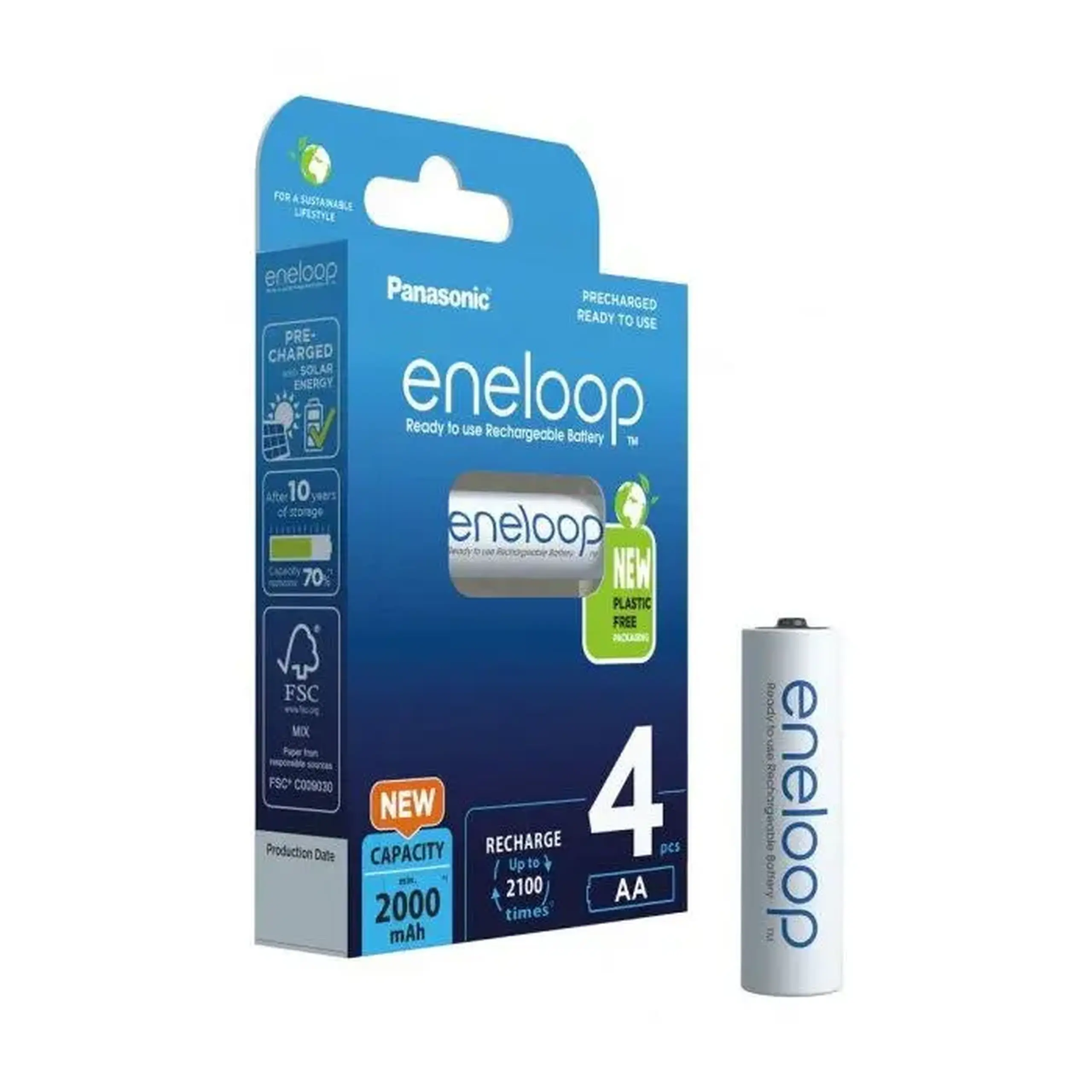 Acumulatori Panasonic BK-3MCDE/4CP, AA, 2000mAh, 4buc.