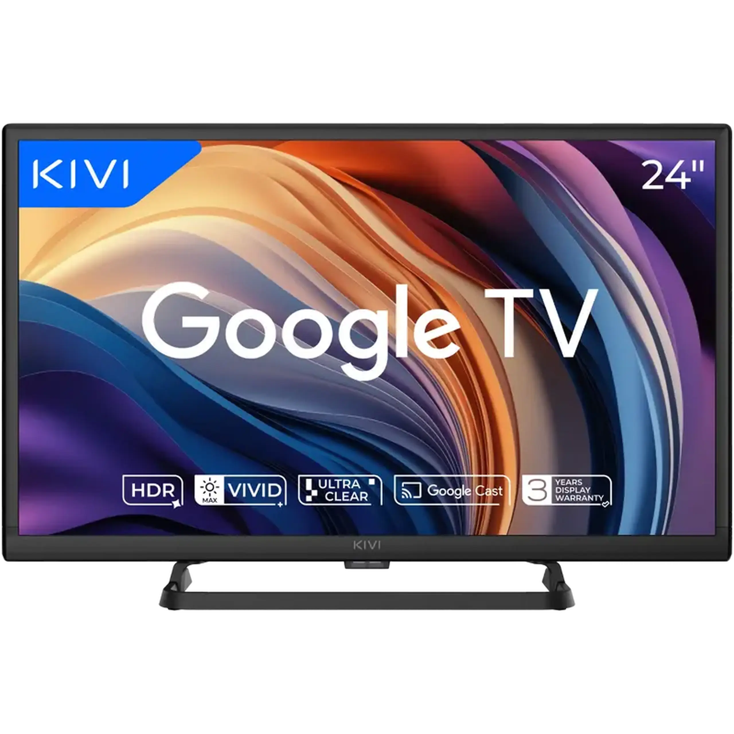 24" LED SMART TV KIVI 24H710QB, 1366x768 HD, Google TV, Negru