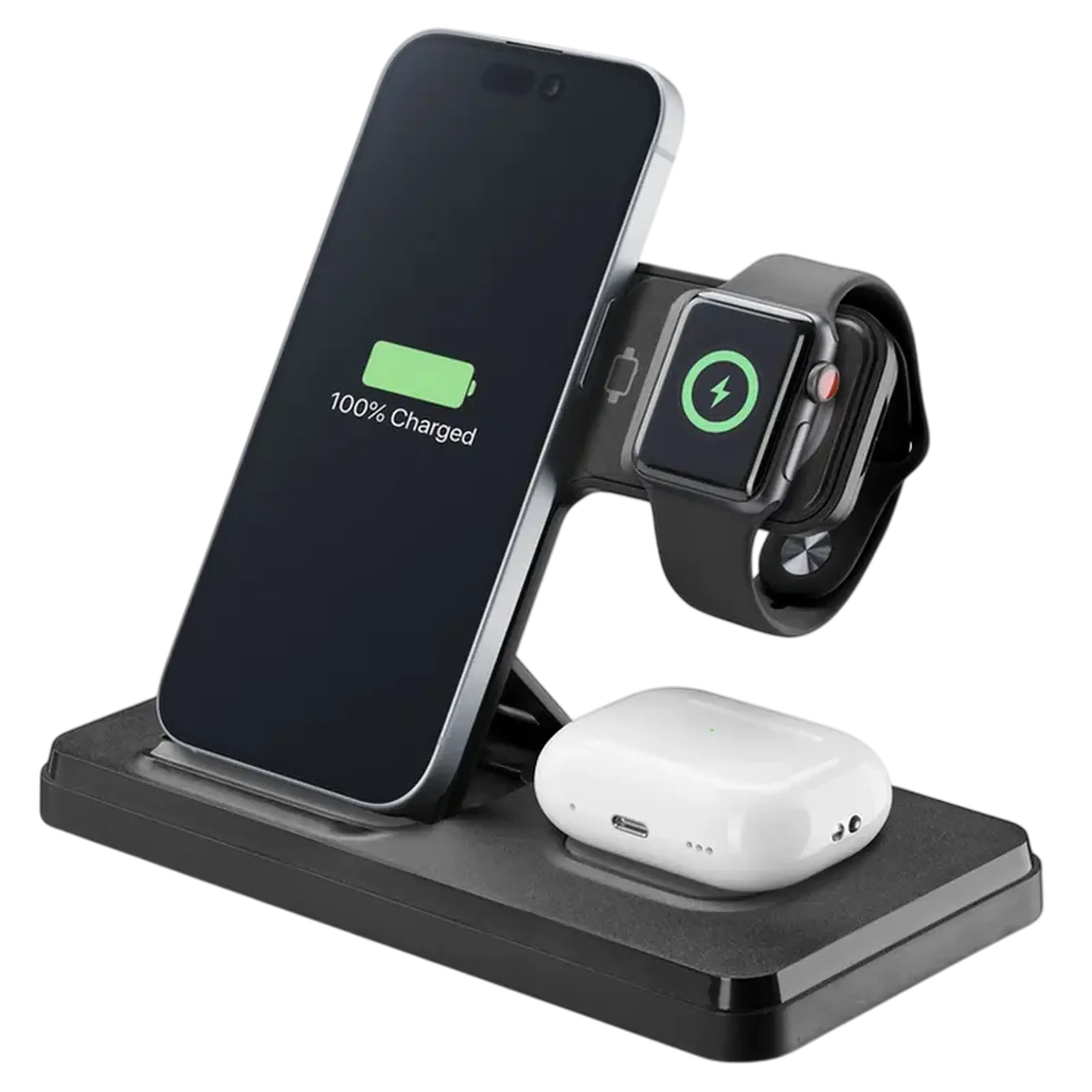Încărcător wireless Cellularline Triple Station 3 in 1, 15W, Negru