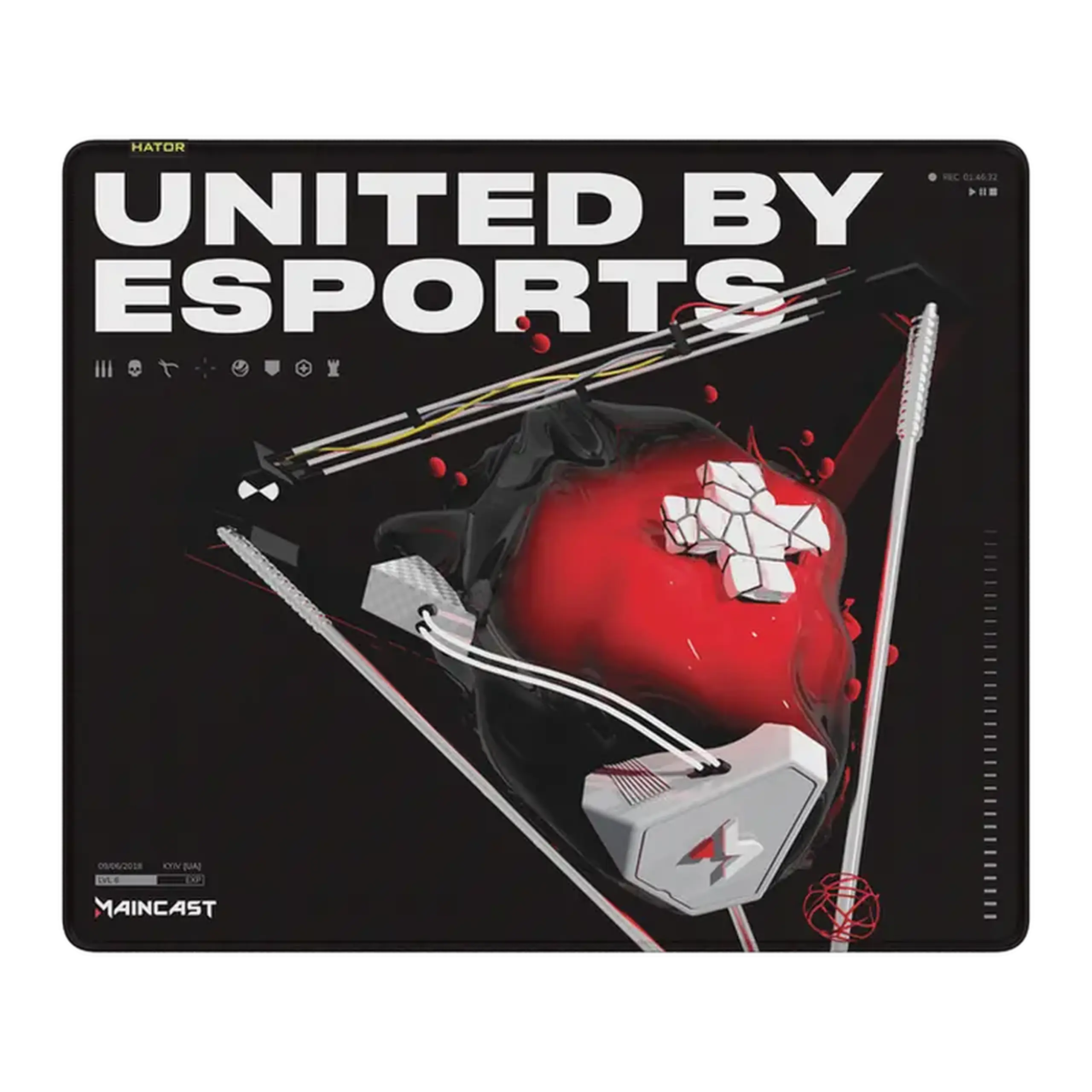 Mouse Pad pentru jocuri HATOR Tonn eSport Maincast Edition, Large, Negru