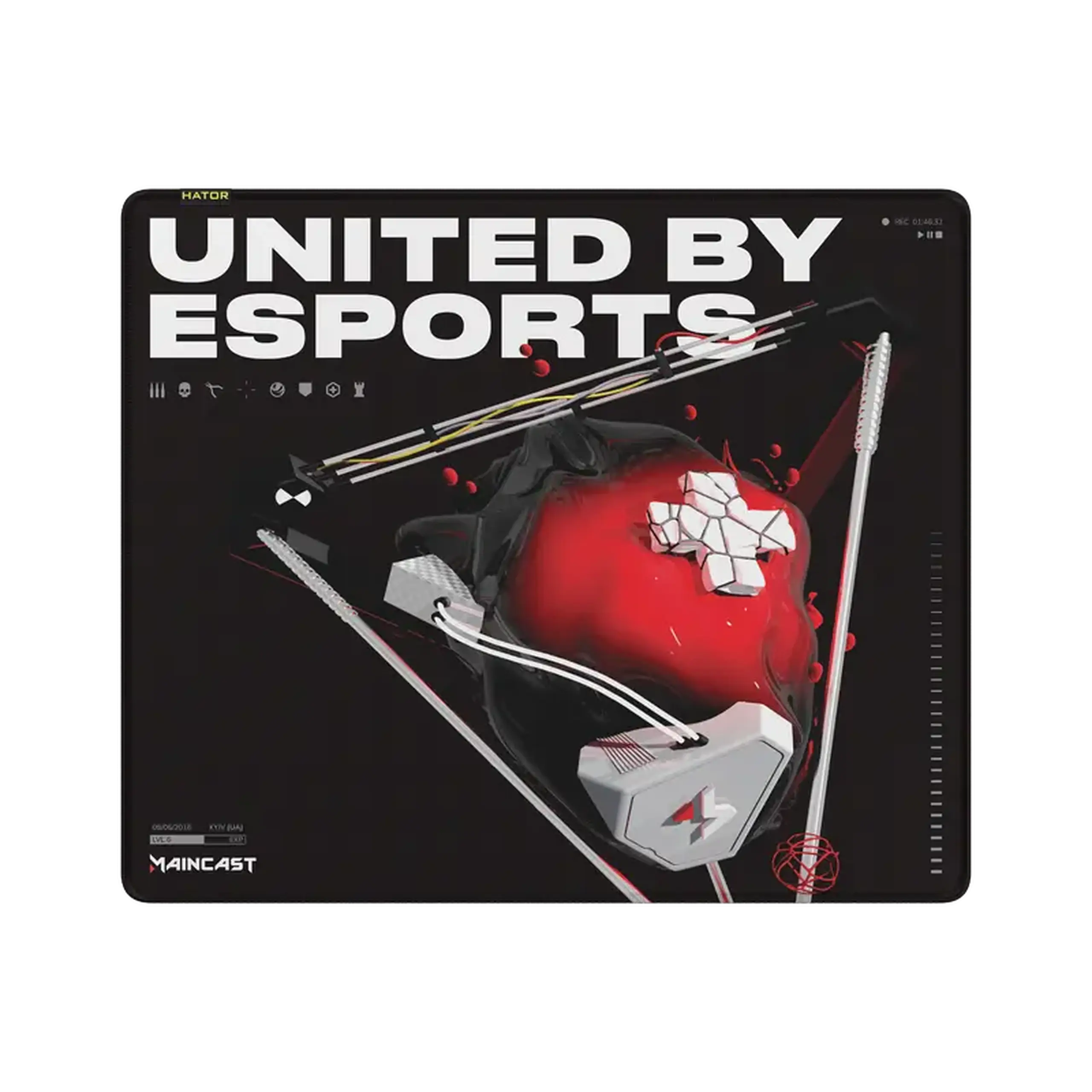 Mouse Pad pentru jocuri HATOR Tonn eSport Maincast Edition, Large, Negru