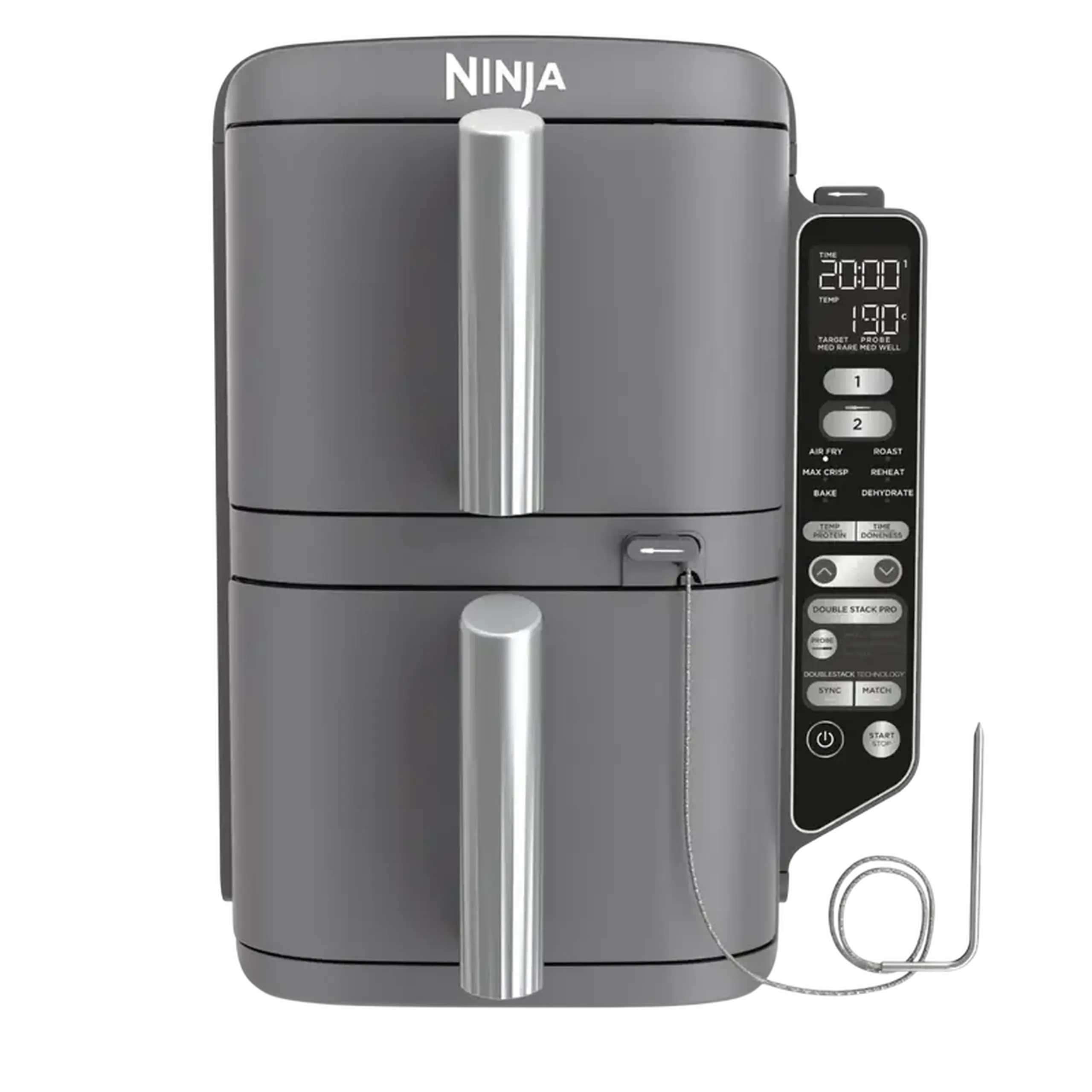 Friteuză cu aer cald Ninja Double Stack XL Smart SL451EU, Gri