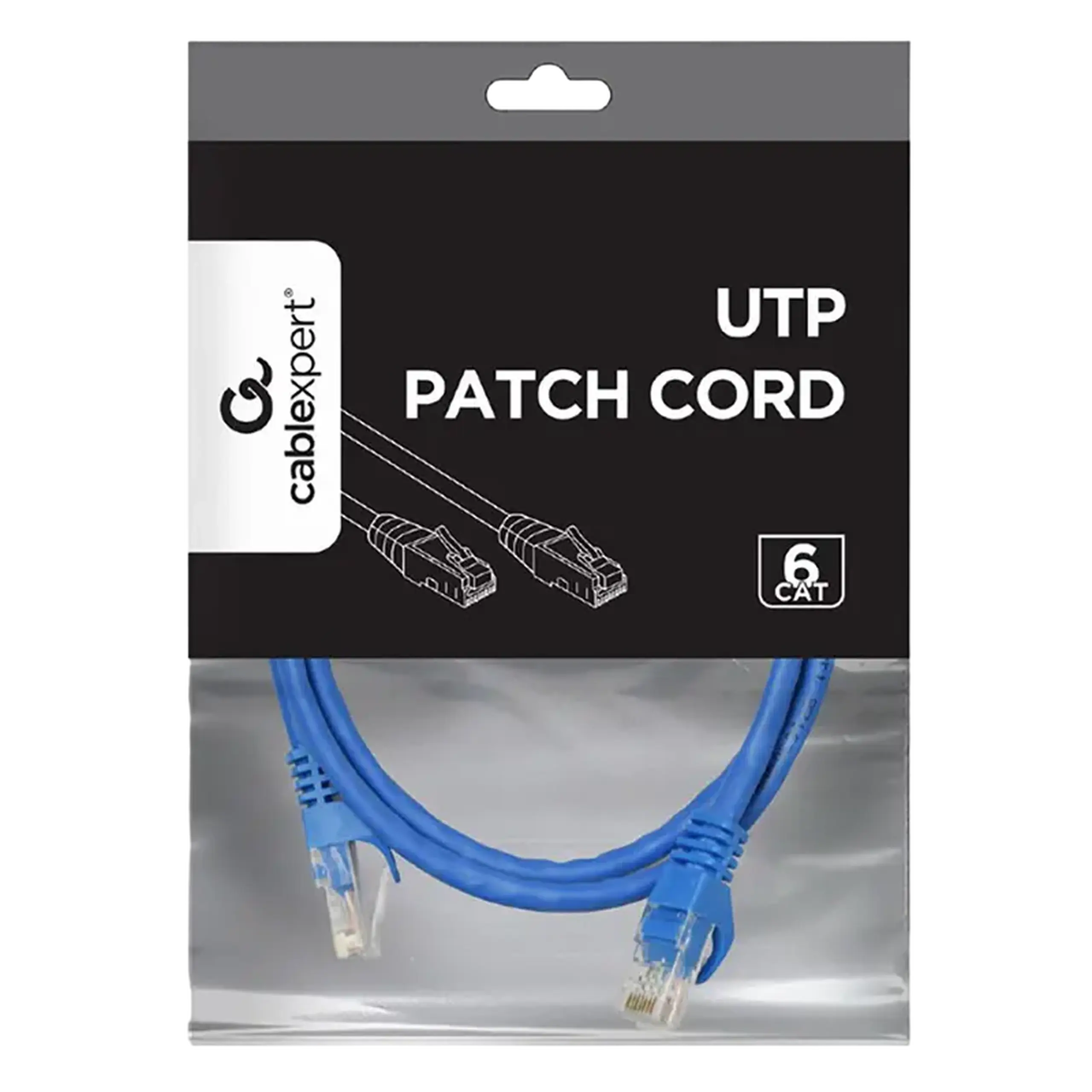 Cordon de corecție Cat.6U 0,5 m, albastru, PP6U - 0,5 M/B, Cablexpert, cu fir neecranat