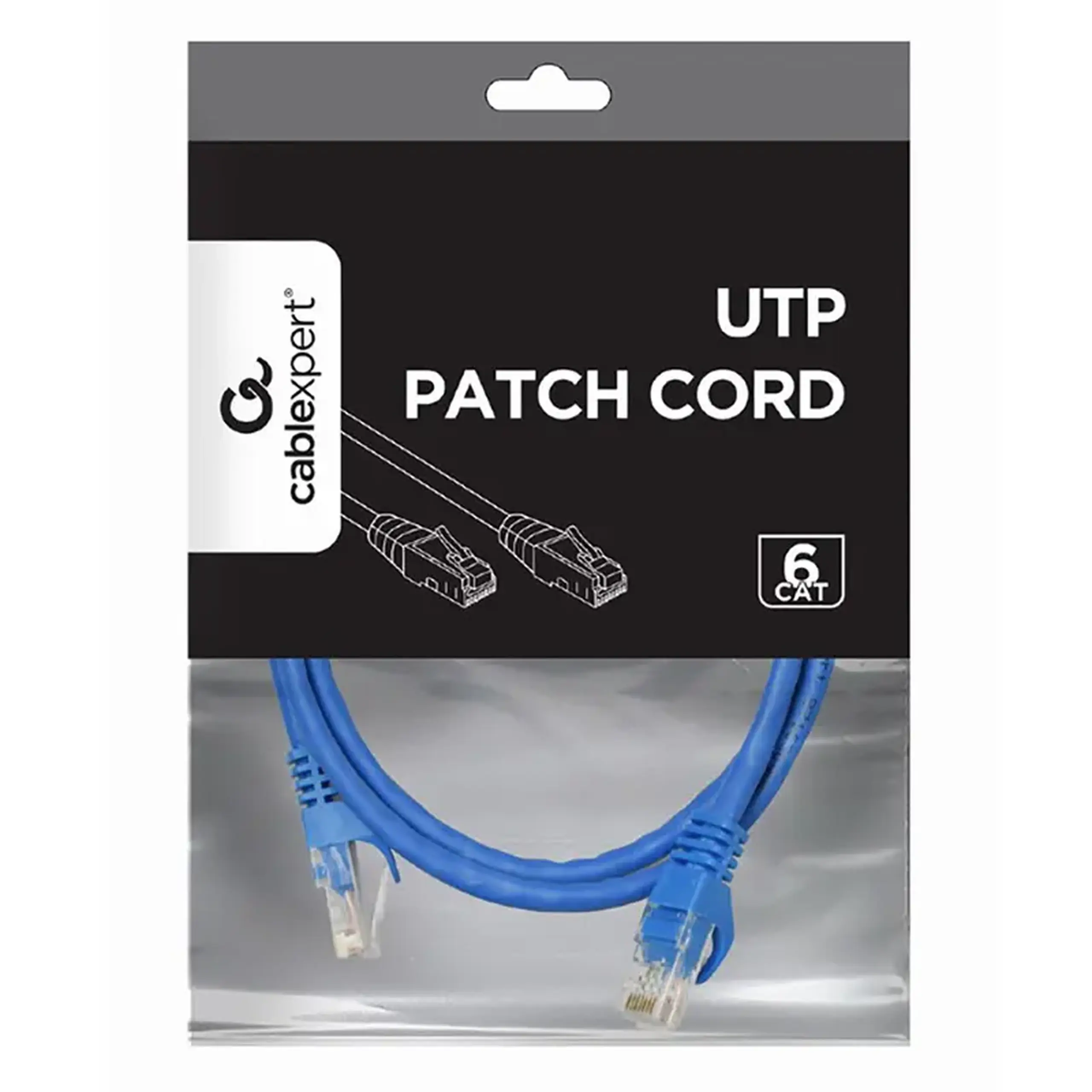 Cordon de corecție Cat.6U 0,5 m, albastru, PP6U - 0,5 M/B, Cablexpert, cu fir neecranat