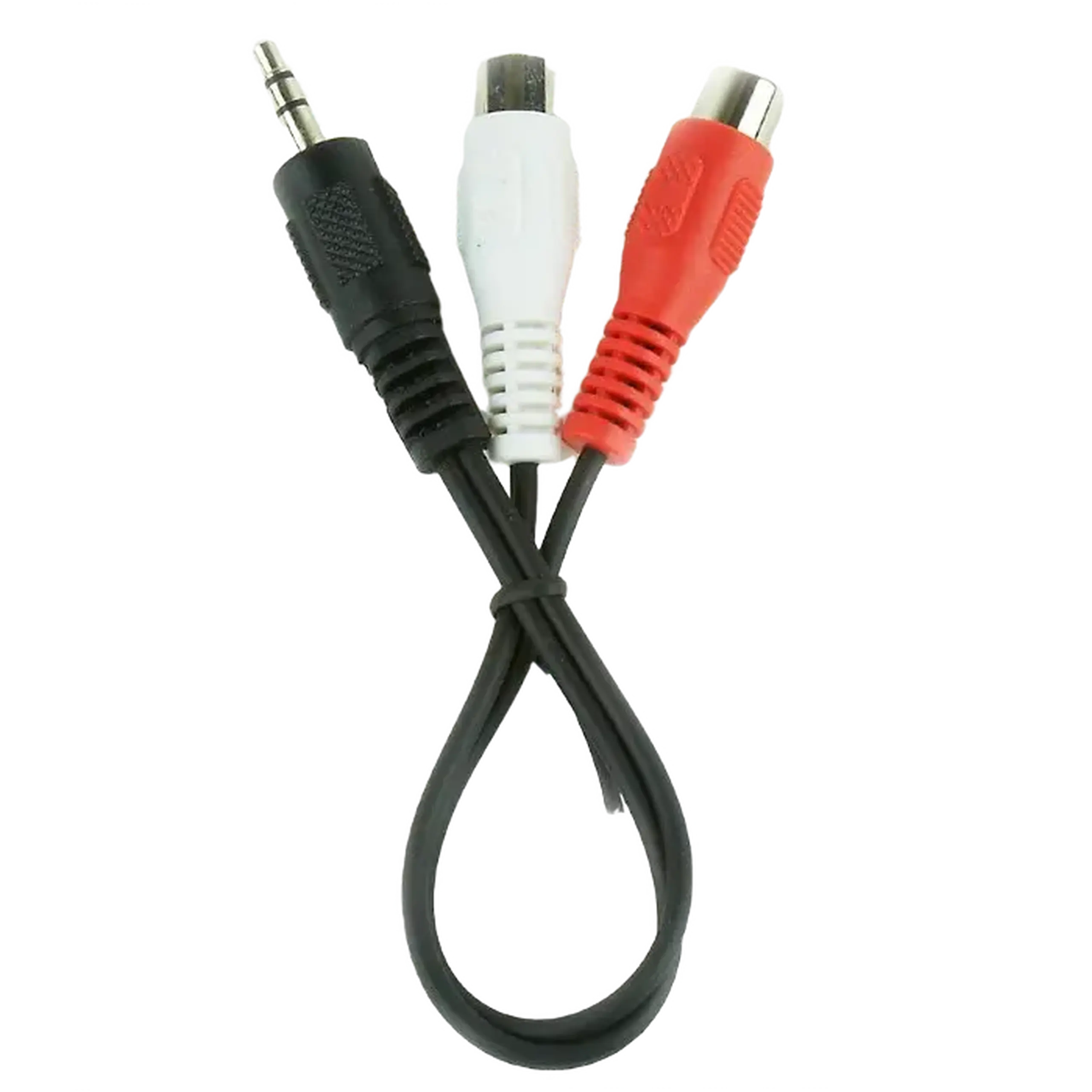 Audio Adaptor Cablexpert CCA-406, 3.5mm 3-pin (M) - 2x RCA (F), 0,2m, Negru