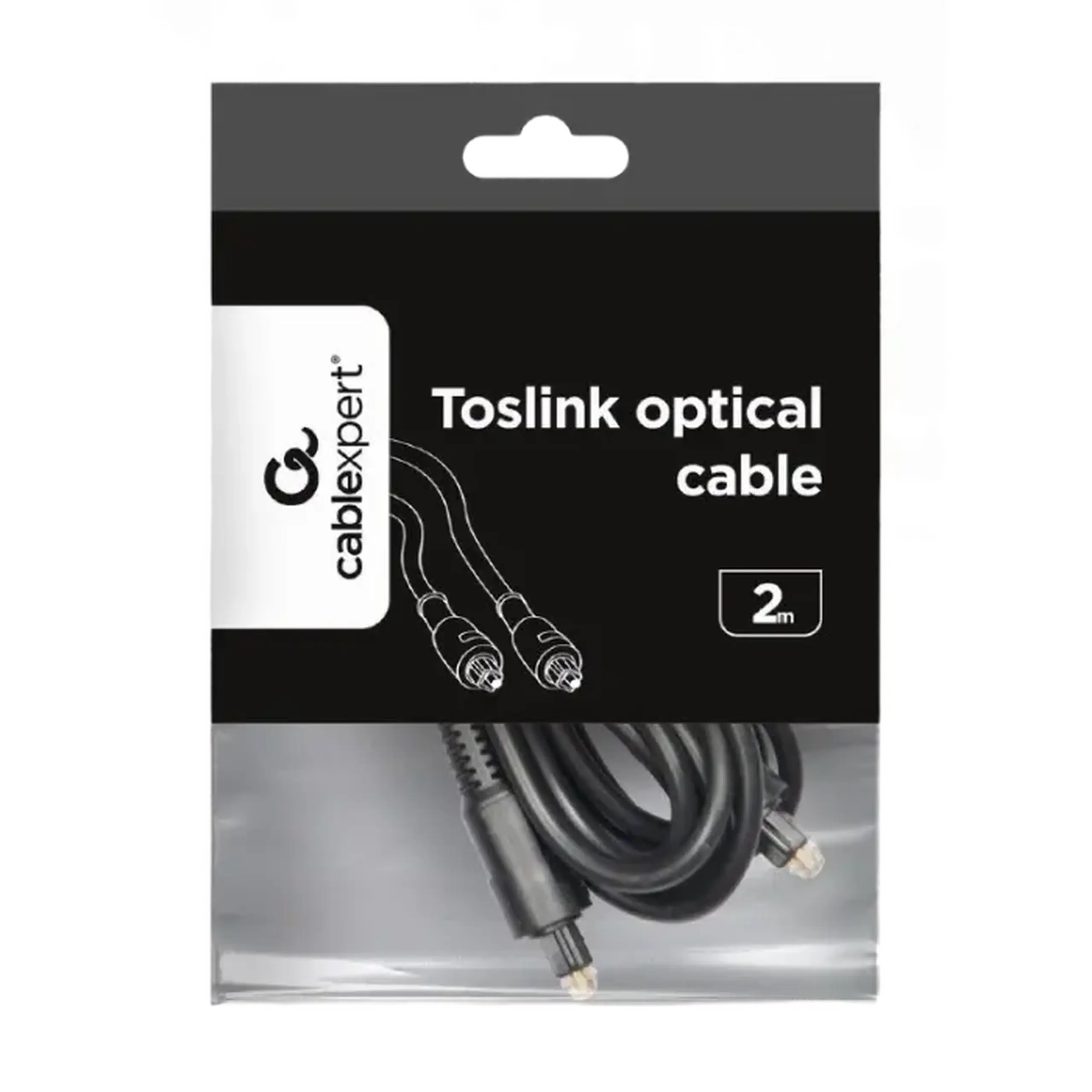 Cablu audio Cablexpert CC-OPT-2M, Toslink - Toslink, 2m, Negru