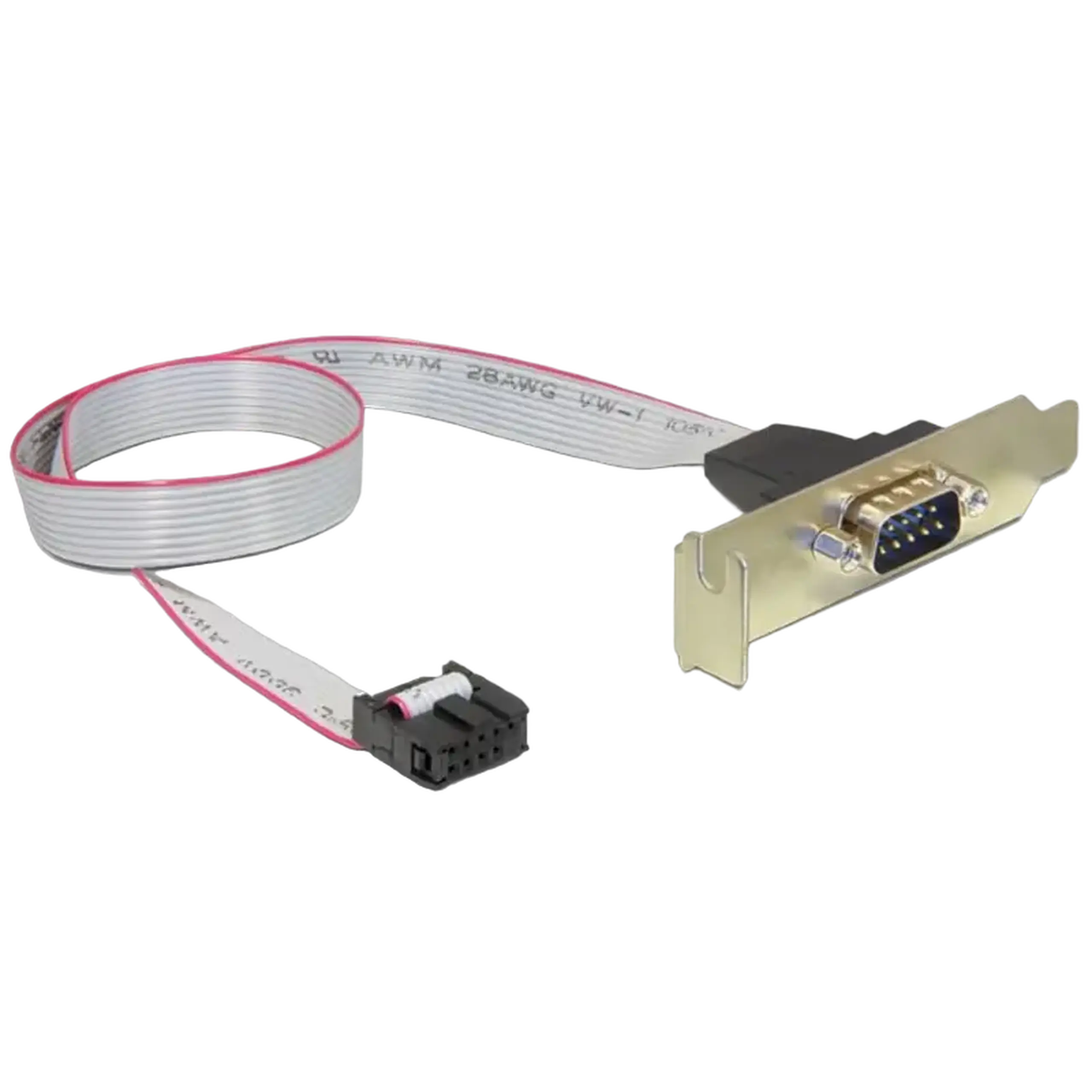 Receptacul pentru port serial DB9 pe suport Cablexpert CC-DB9ML-01, Auriu