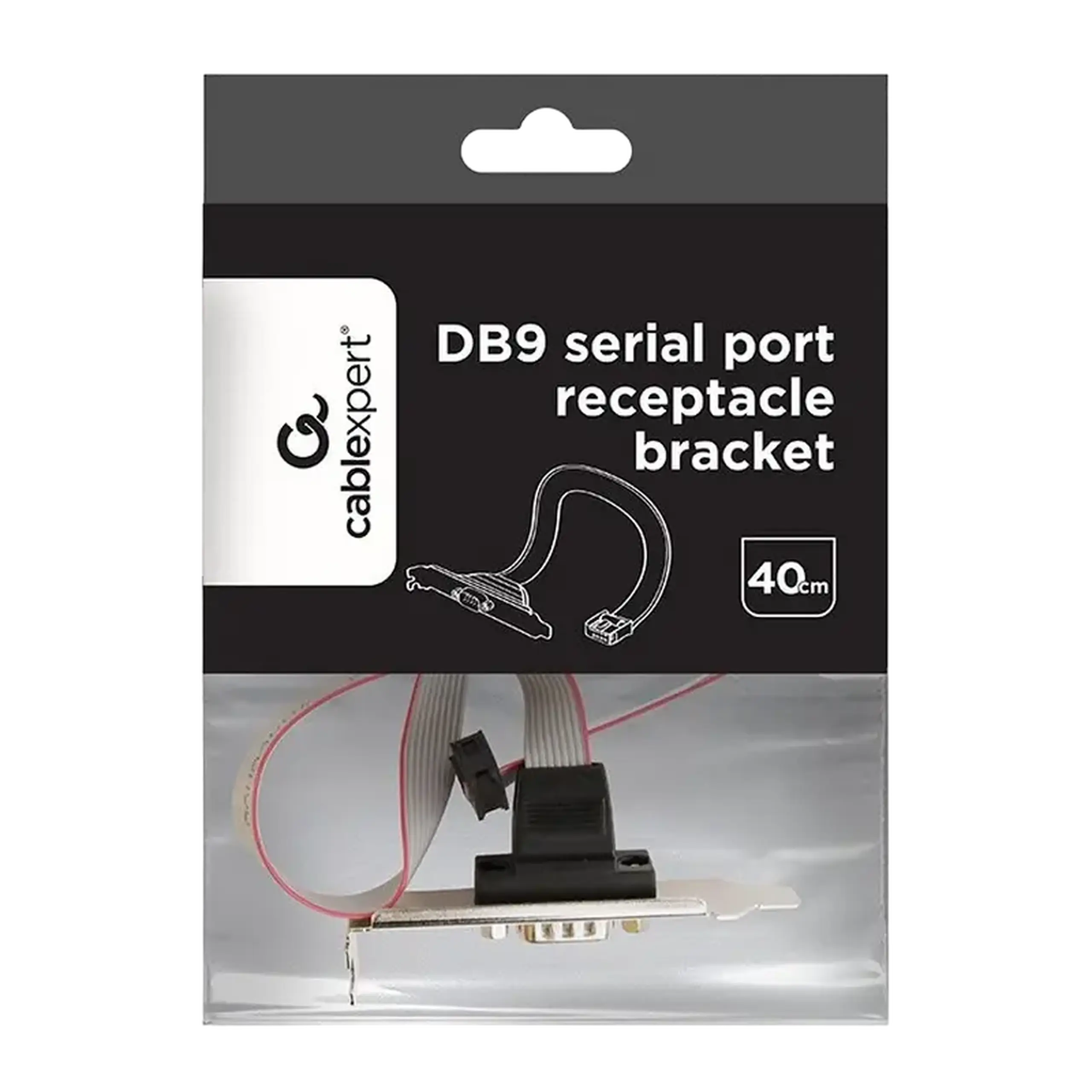 Receptacul pentru port serial DB9 pe suport Cablexpert CC-DB9ML-01, Auriu