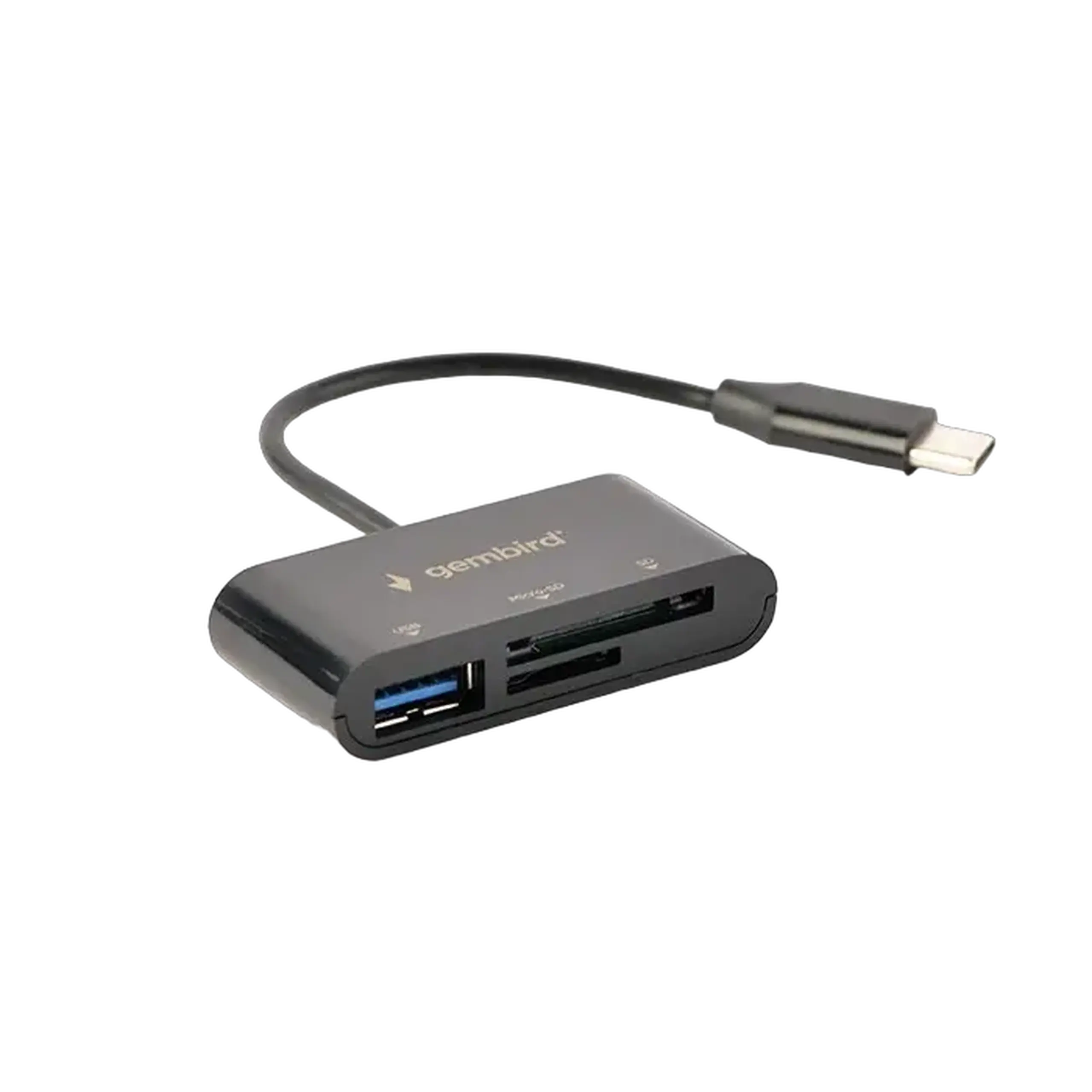 Cititor de carduri Gembird UHB-CR3-02, USB Type-C, Negru