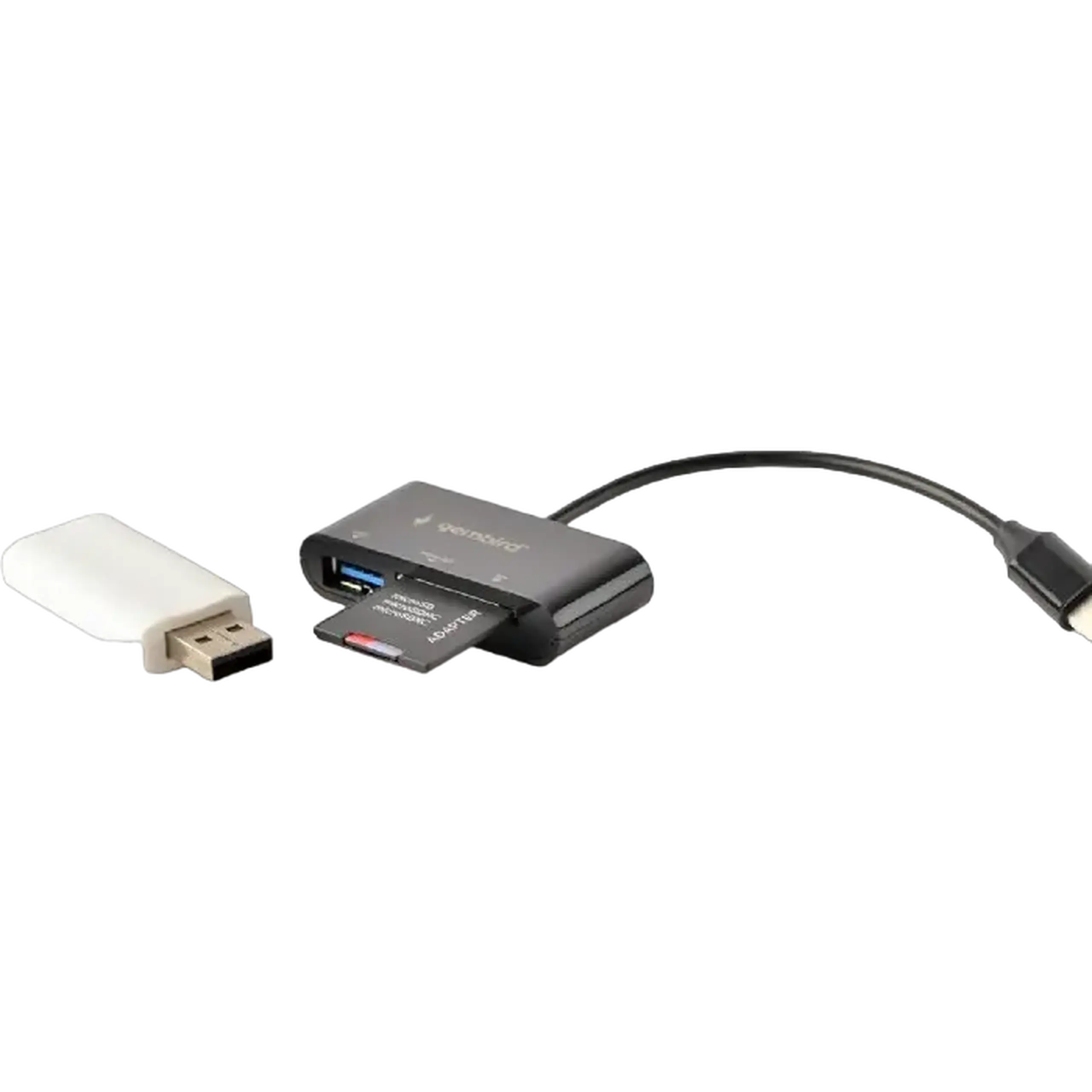Cititor de carduri Gembird UHB-CR3-02, USB Type-C, Negru