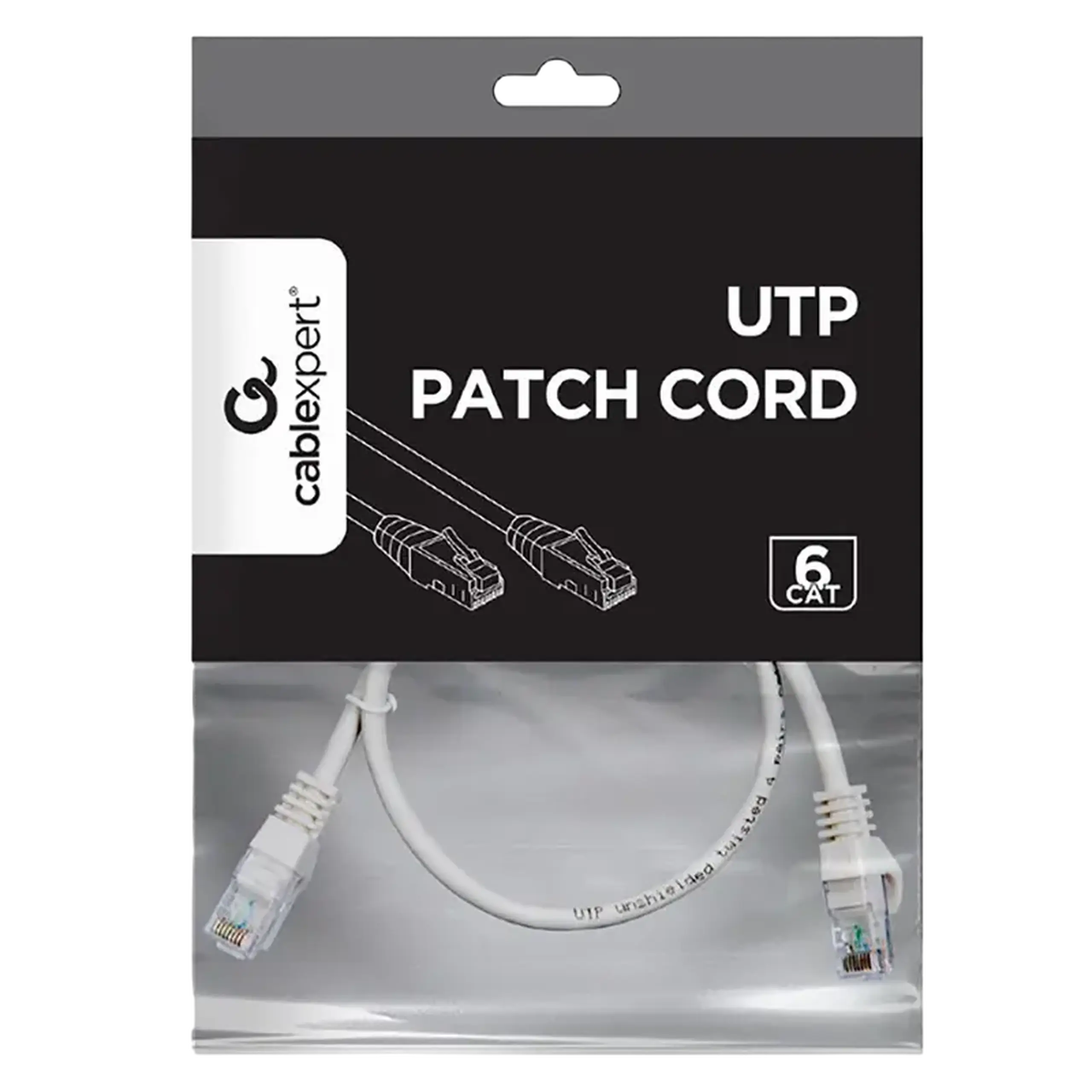 Patch cord Cablexpert PP6U-0.5M, Cat6 UTP, 0,5m, Gri