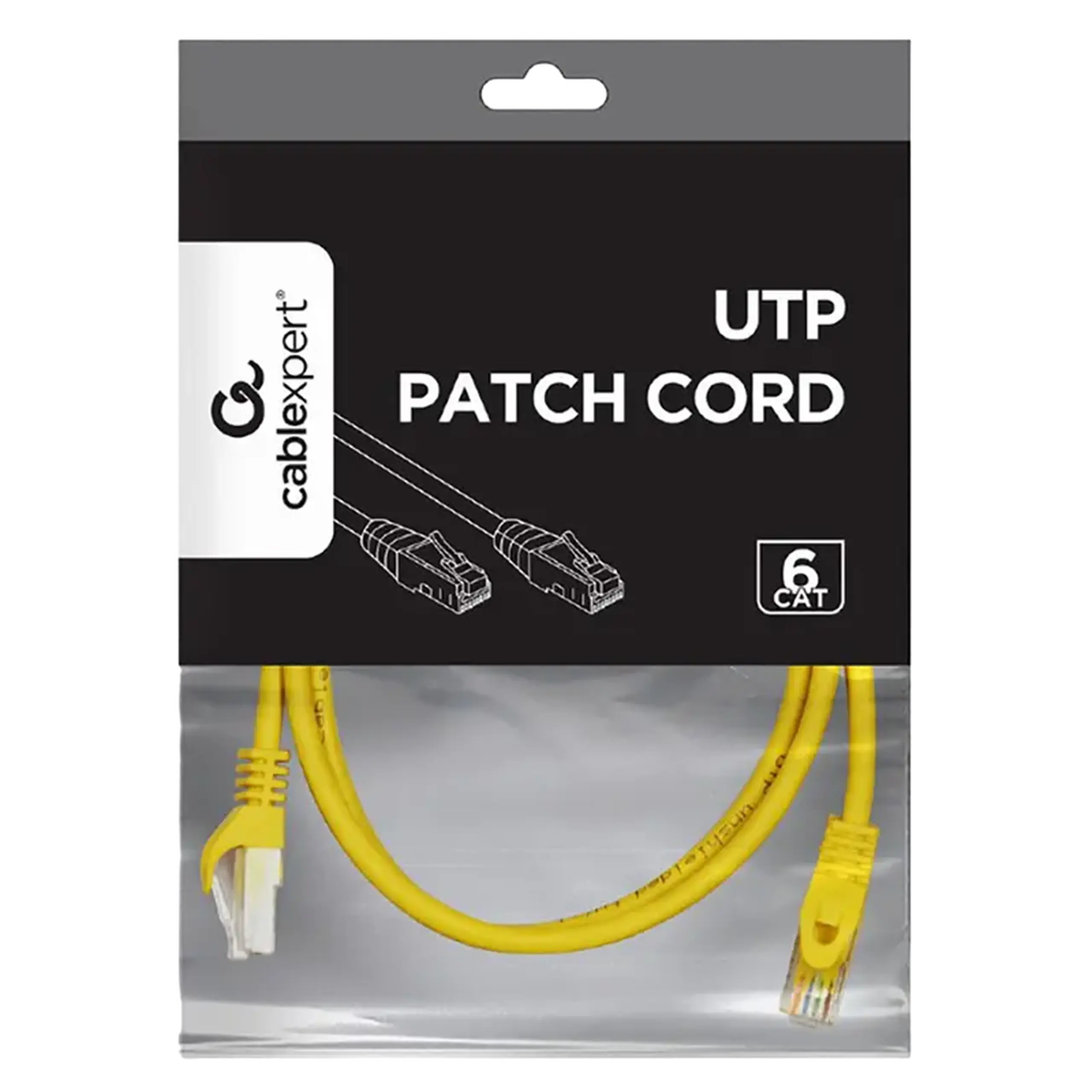Patch cord Cablexpert PP6U-0.5M/Y, Cat6 UTP, 0,5m, Galben