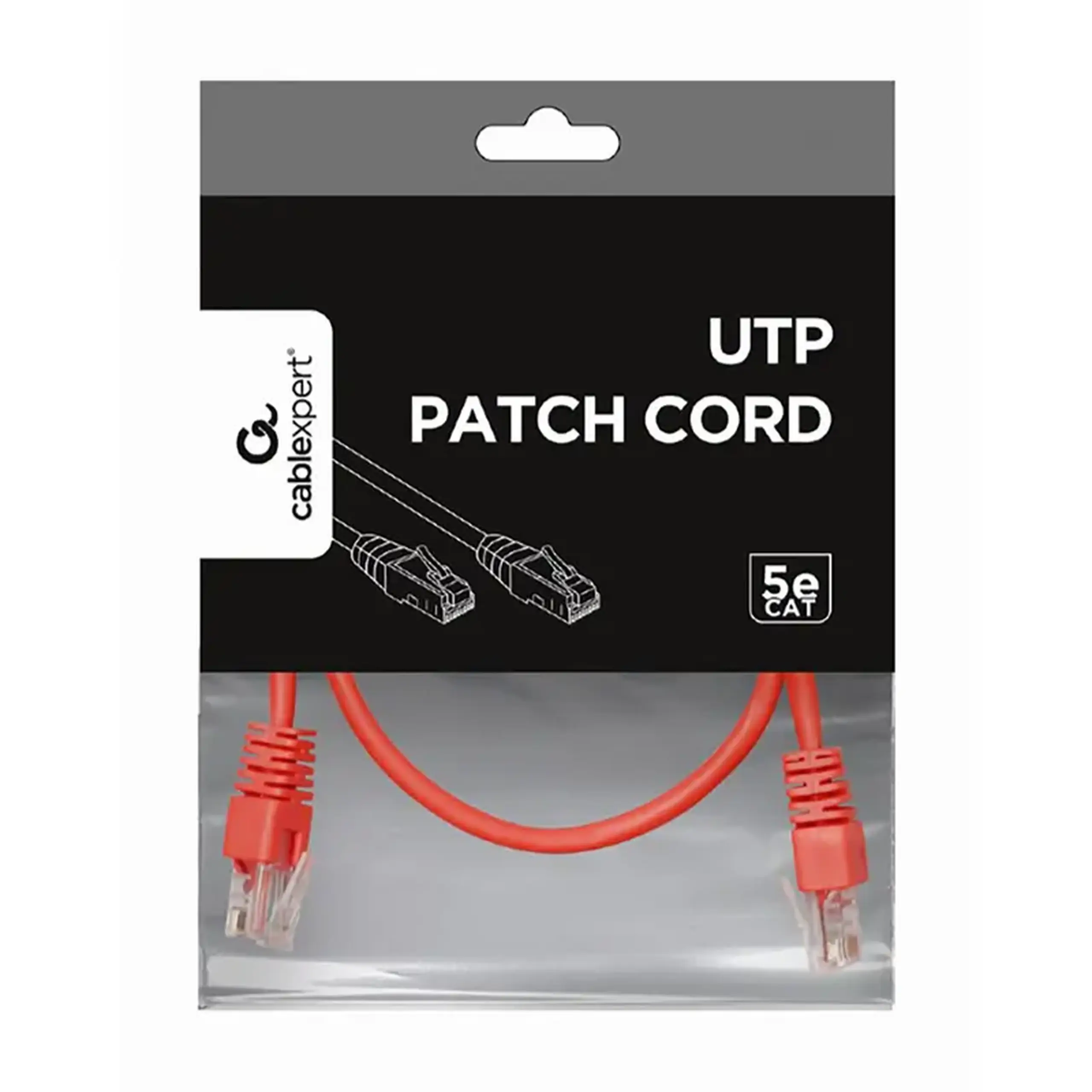 Patch cord Cablexpert PP12-0.25M/R, CAT5e UTP, 0,25m, Roșu