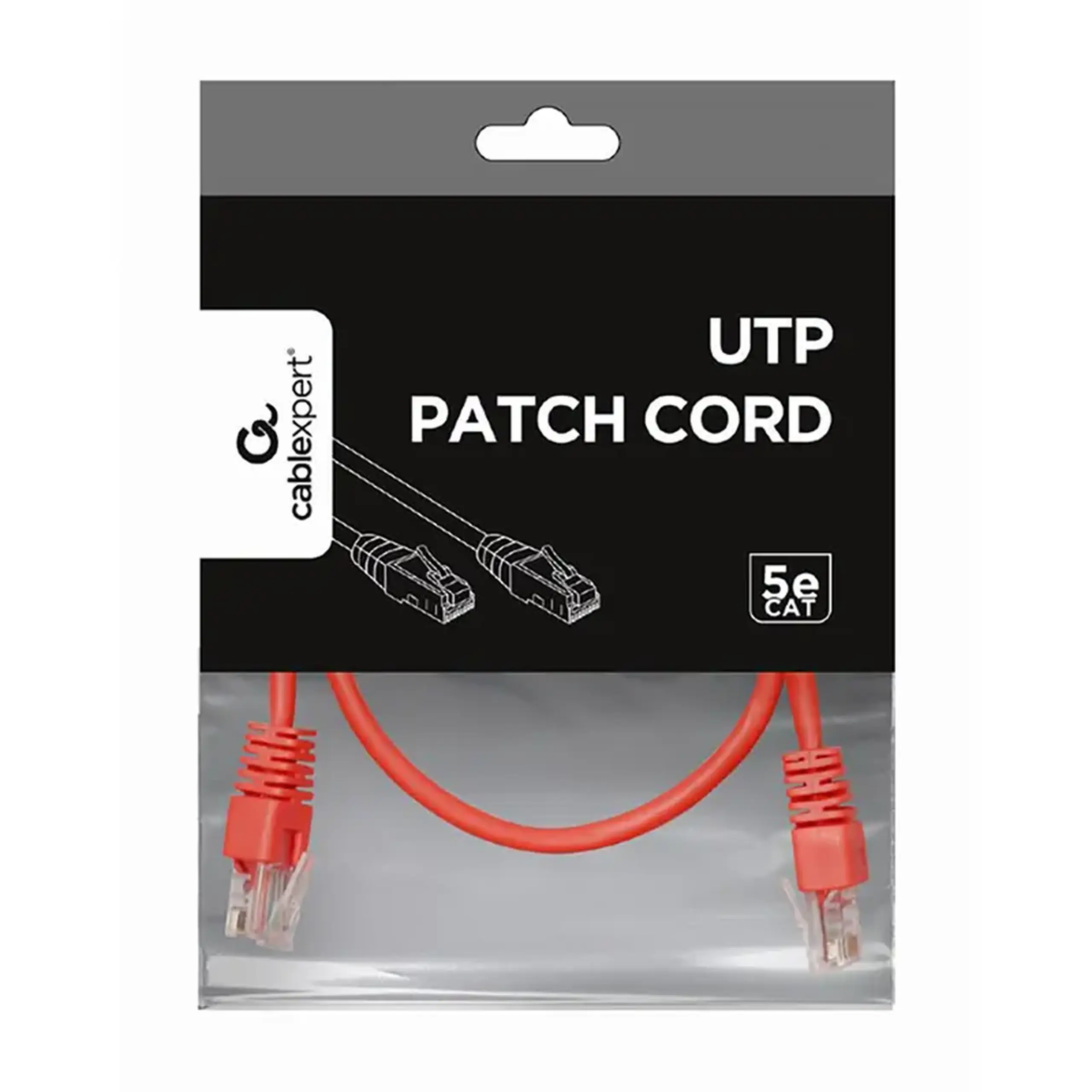 Patch cord Cablexpert PP12-0.25M/R, CAT5e UTP, 0,25m, Roșu