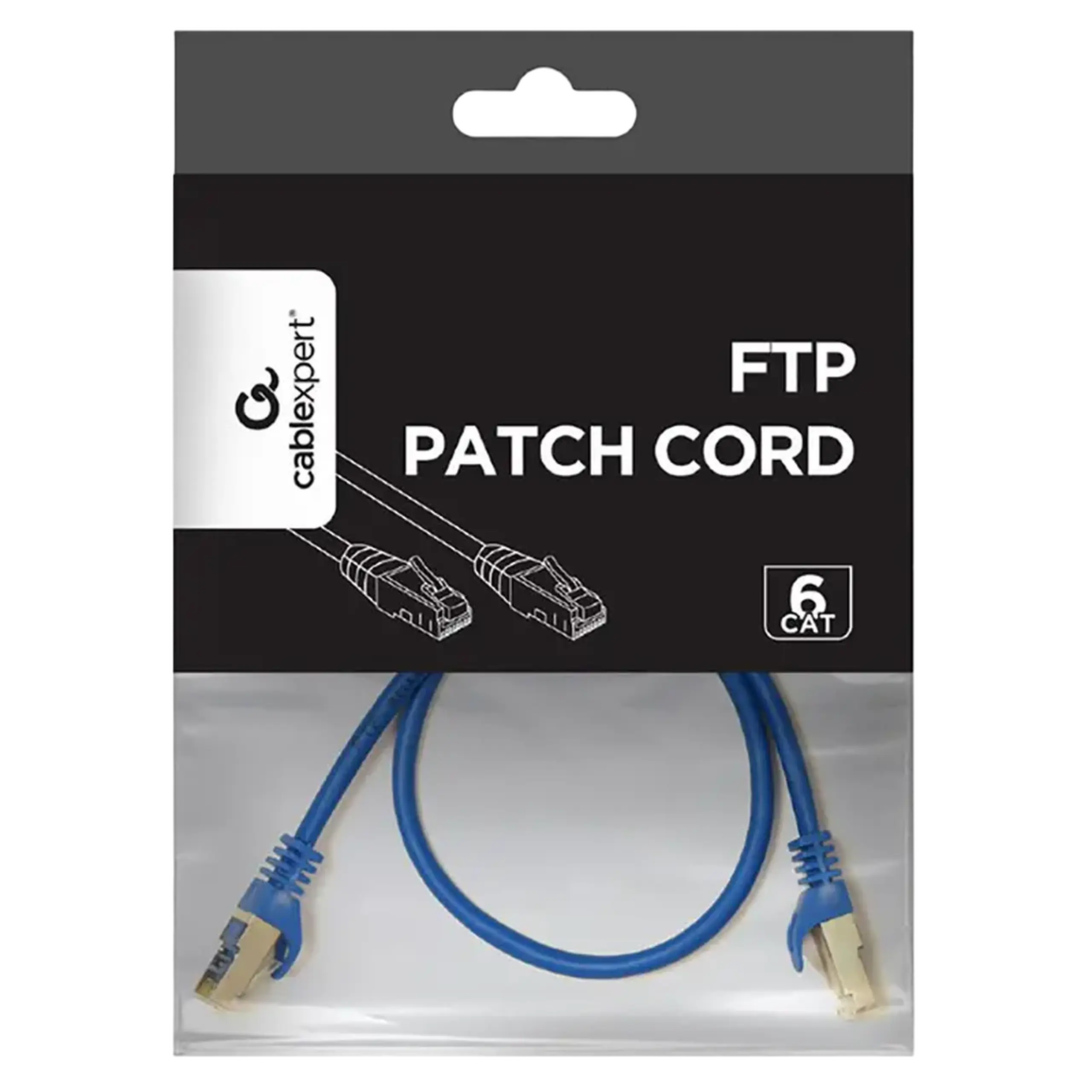 Patch cord Cablexpert PP6-0.5M/B, Cat6 FTP, 0,5m, Albastru