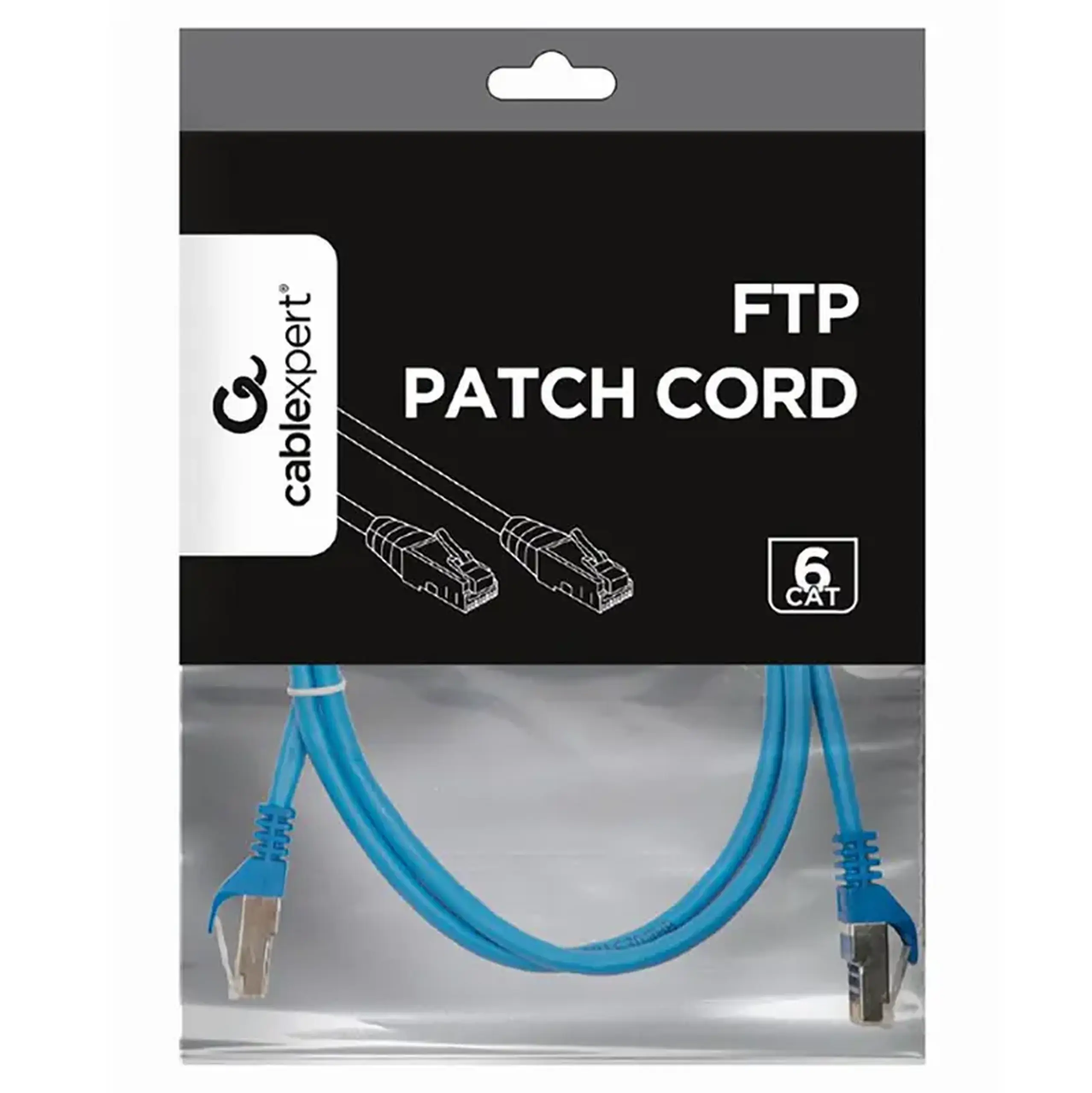 Patch cord Cablexpert PP6-1M/B, Cat6 FTP, 1m, Albastru