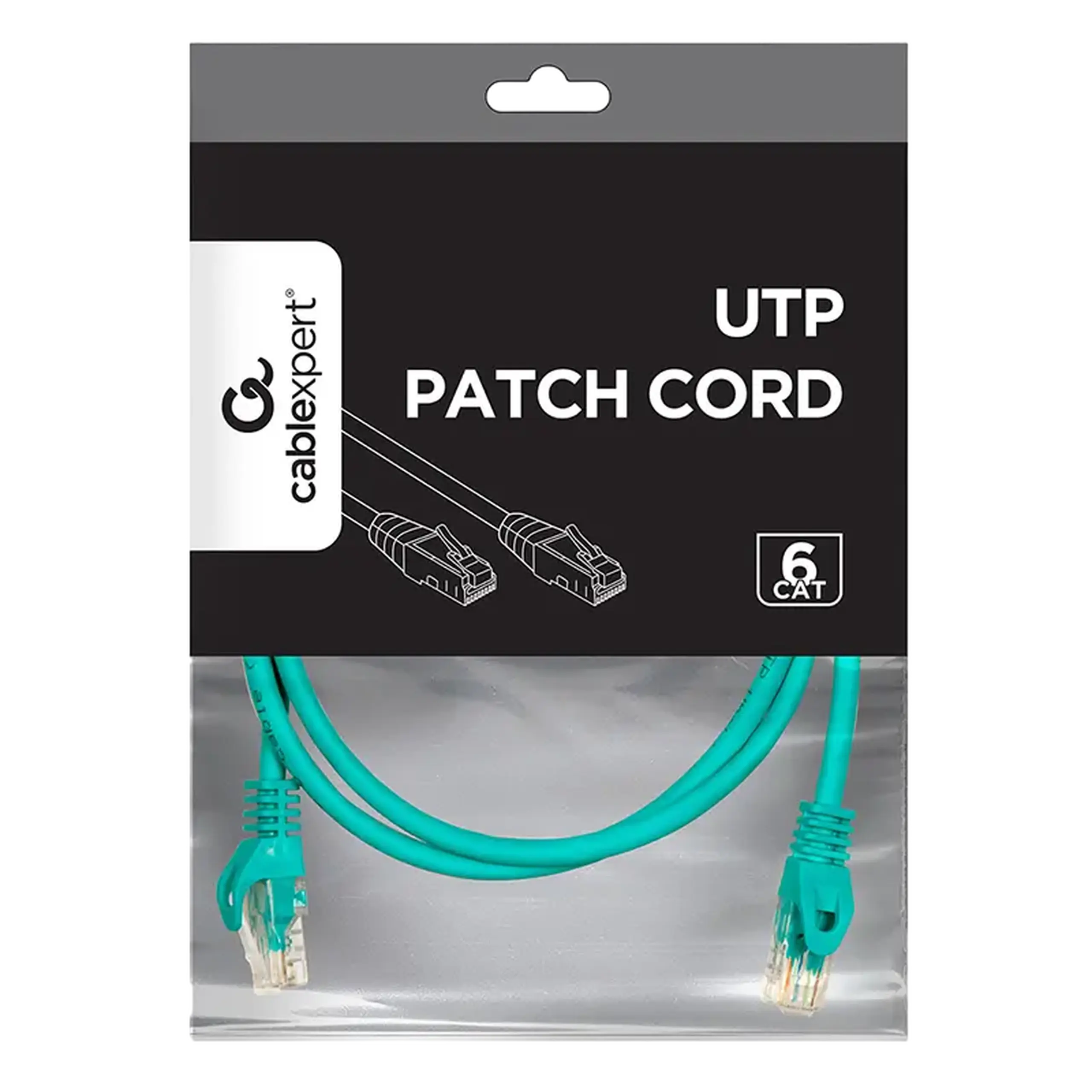 Patch cord Cablexpert PP6U-1M/G, Cat6 UTP, 1m, Verde