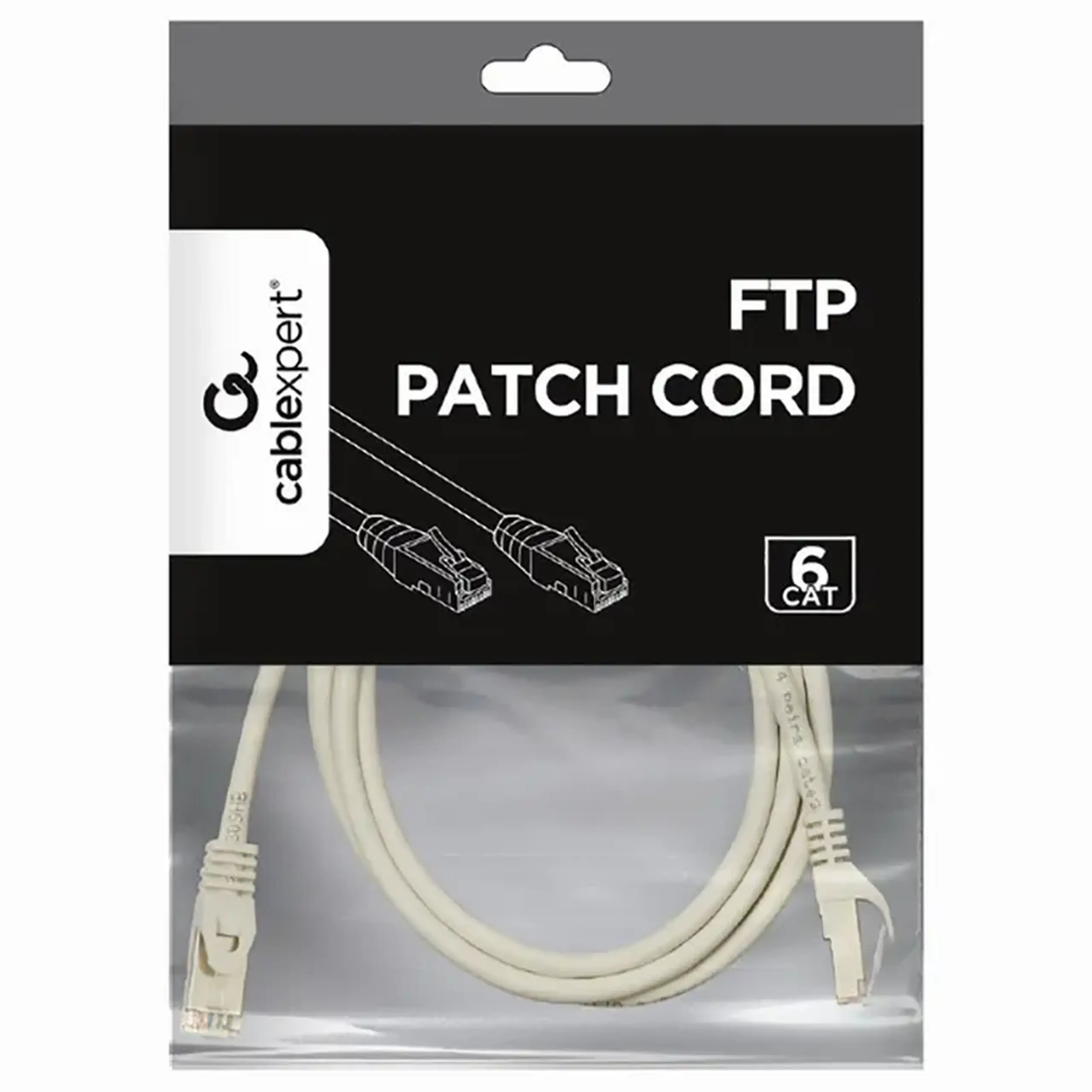 Patch cord Cablexpert PP6-2M, Cat6 FTP, 2m, Gri