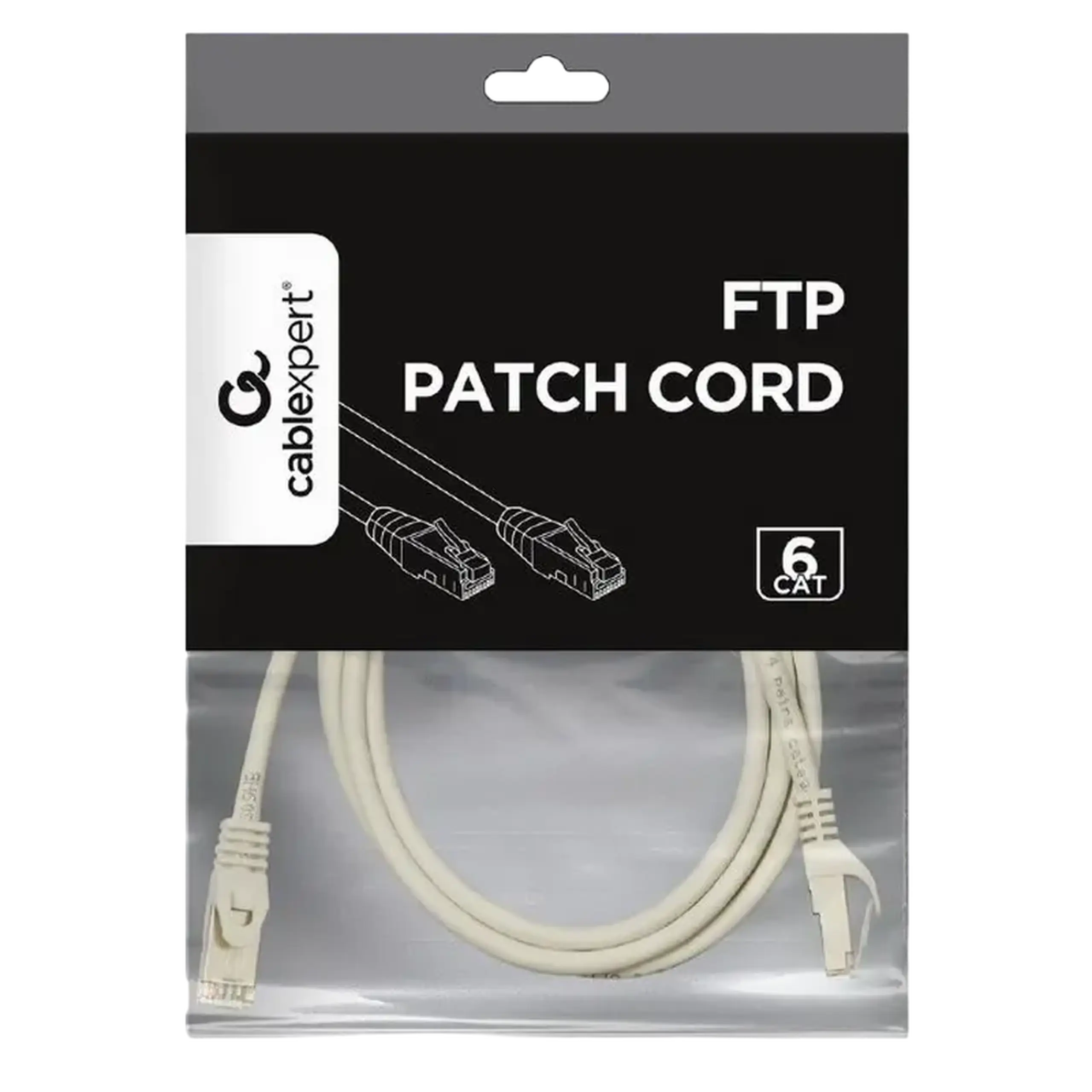 Patch cord Cablexpert PP6-2M, Cat6 FTP, 2m, Gri