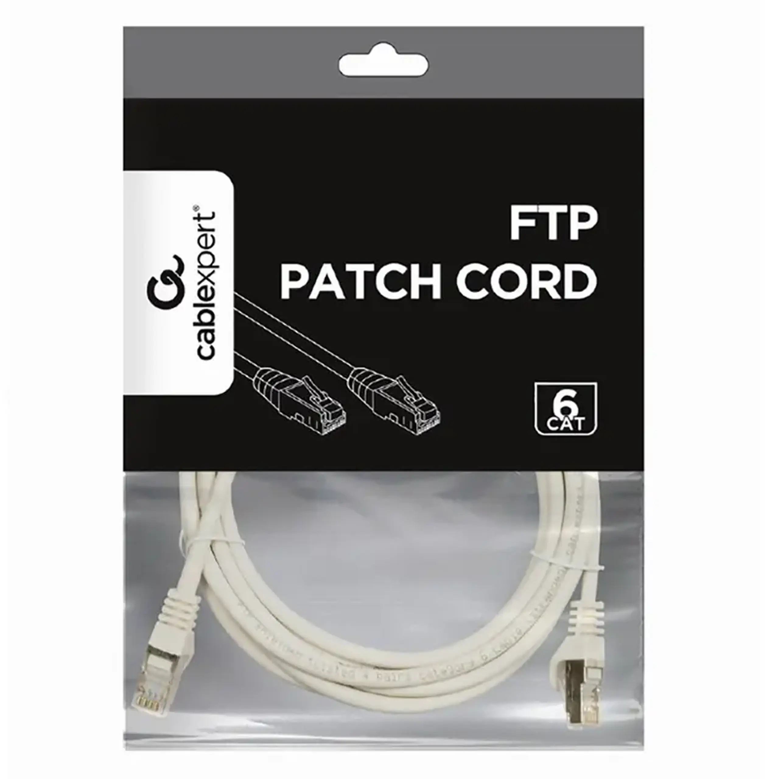 Patch cord Cablexpert PP6-3M, Cat6 FTP, 3m, Gri