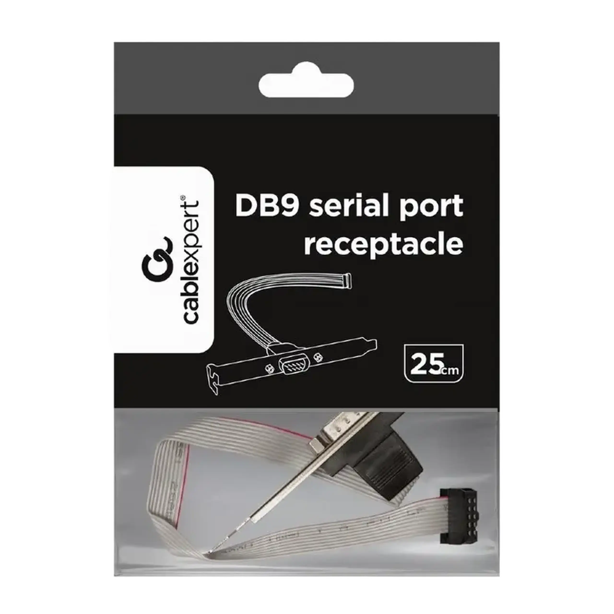 Receptacul pentru port serial DB9 pe suport Cablexpert CCDB9RECEPTACLE, Auriu