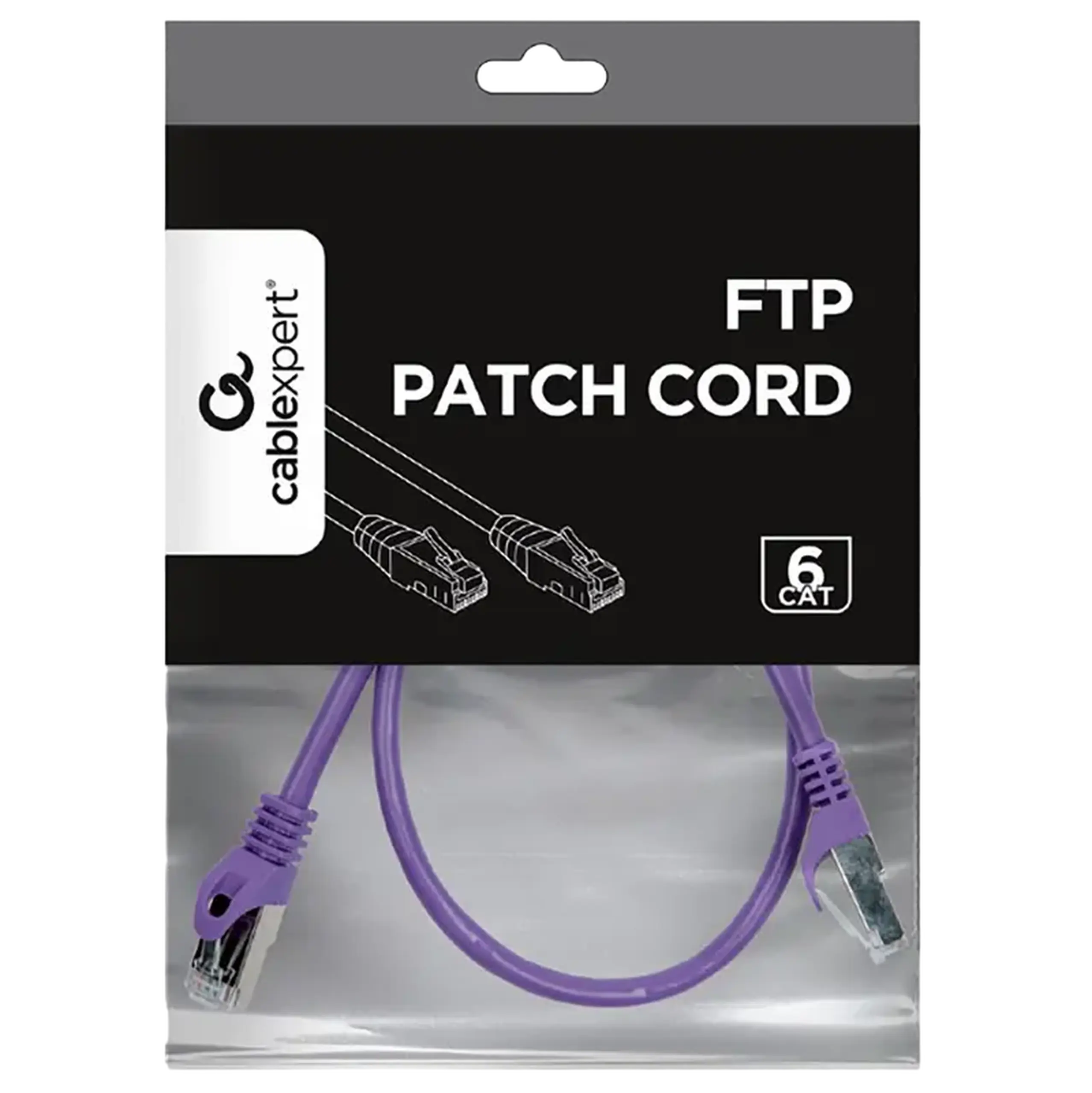Patch cord Cablexpert PP6-0.5M/V, Cat6 FTP, 0,5m, Violet