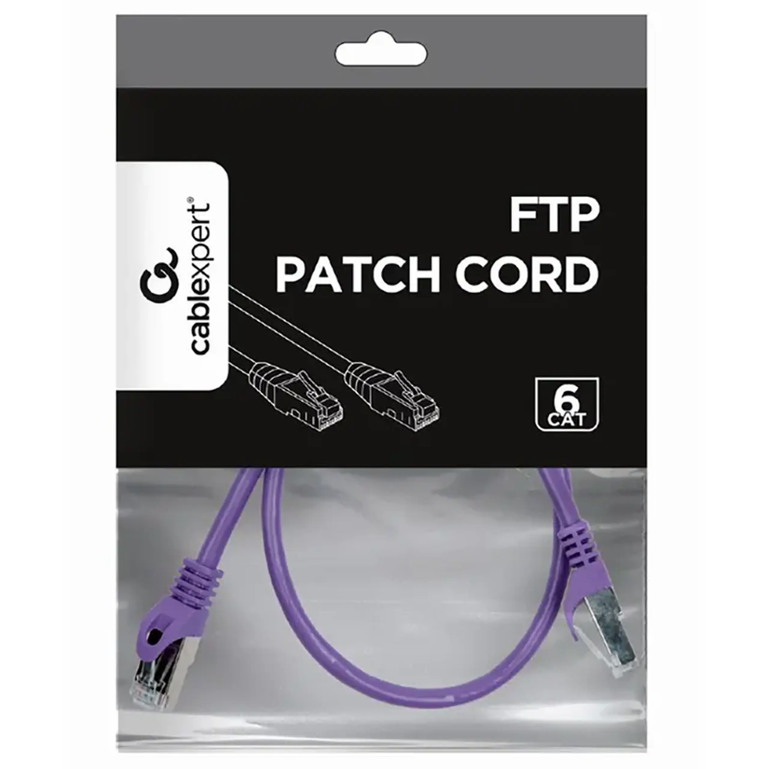 Patch cord Cablexpert PP6-0.5M/V, Cat6 FTP, 0,5m, Violet