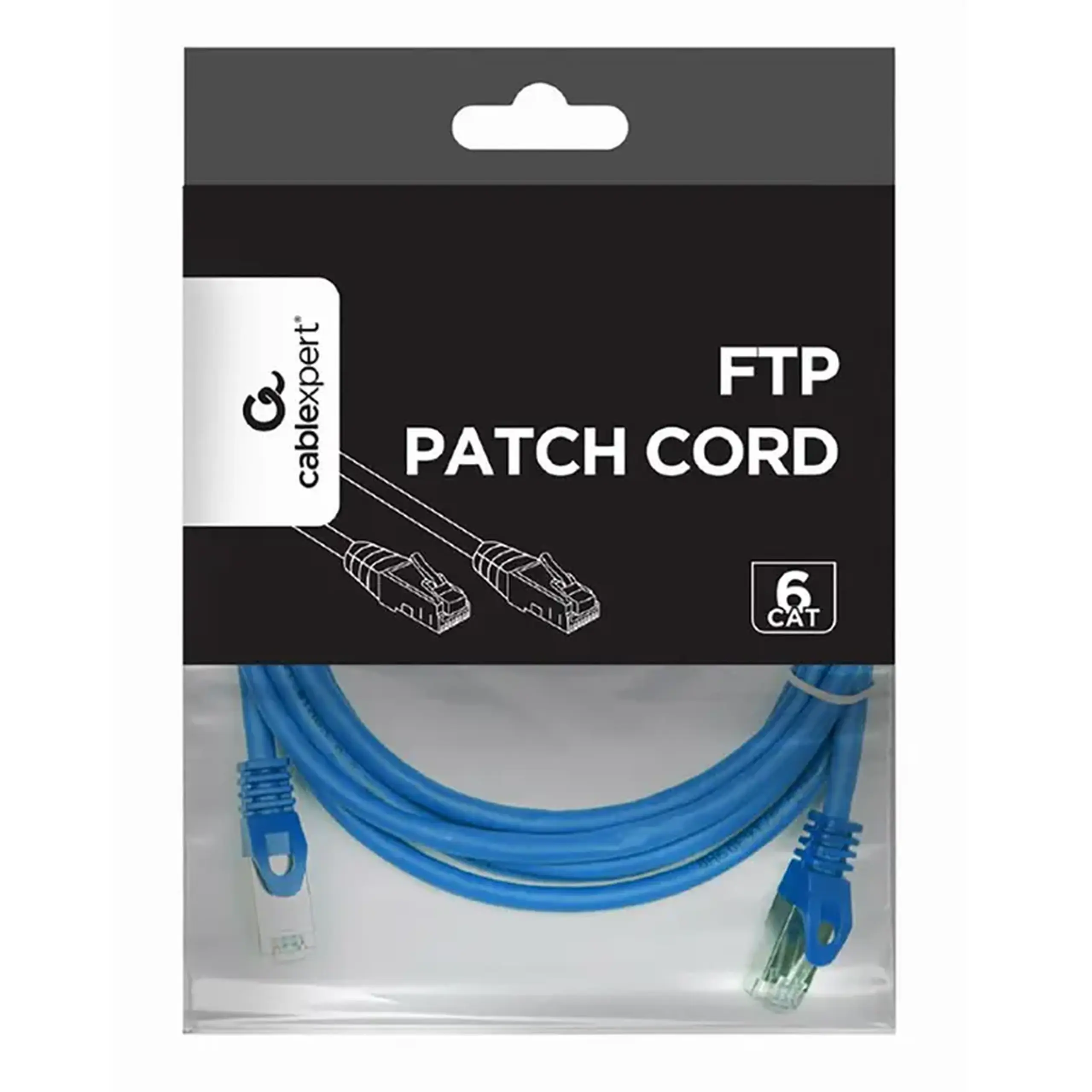 Patch cord Cablexpert PP6-3M/B, Cat6 FTP, 3m, Albastru