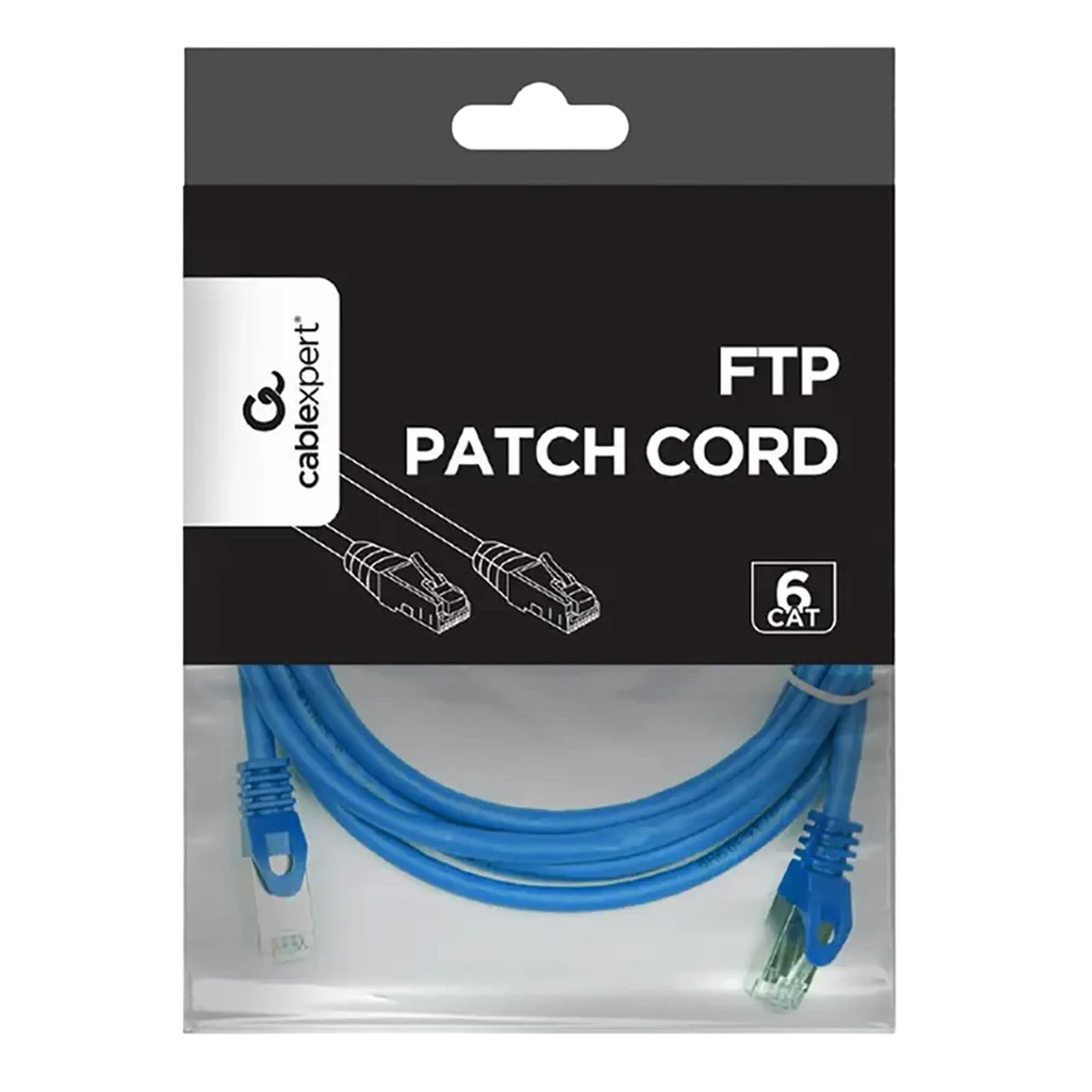 Patch cord Cablexpert PP6-3M/B, Cat6 FTP, 3m, Albastru