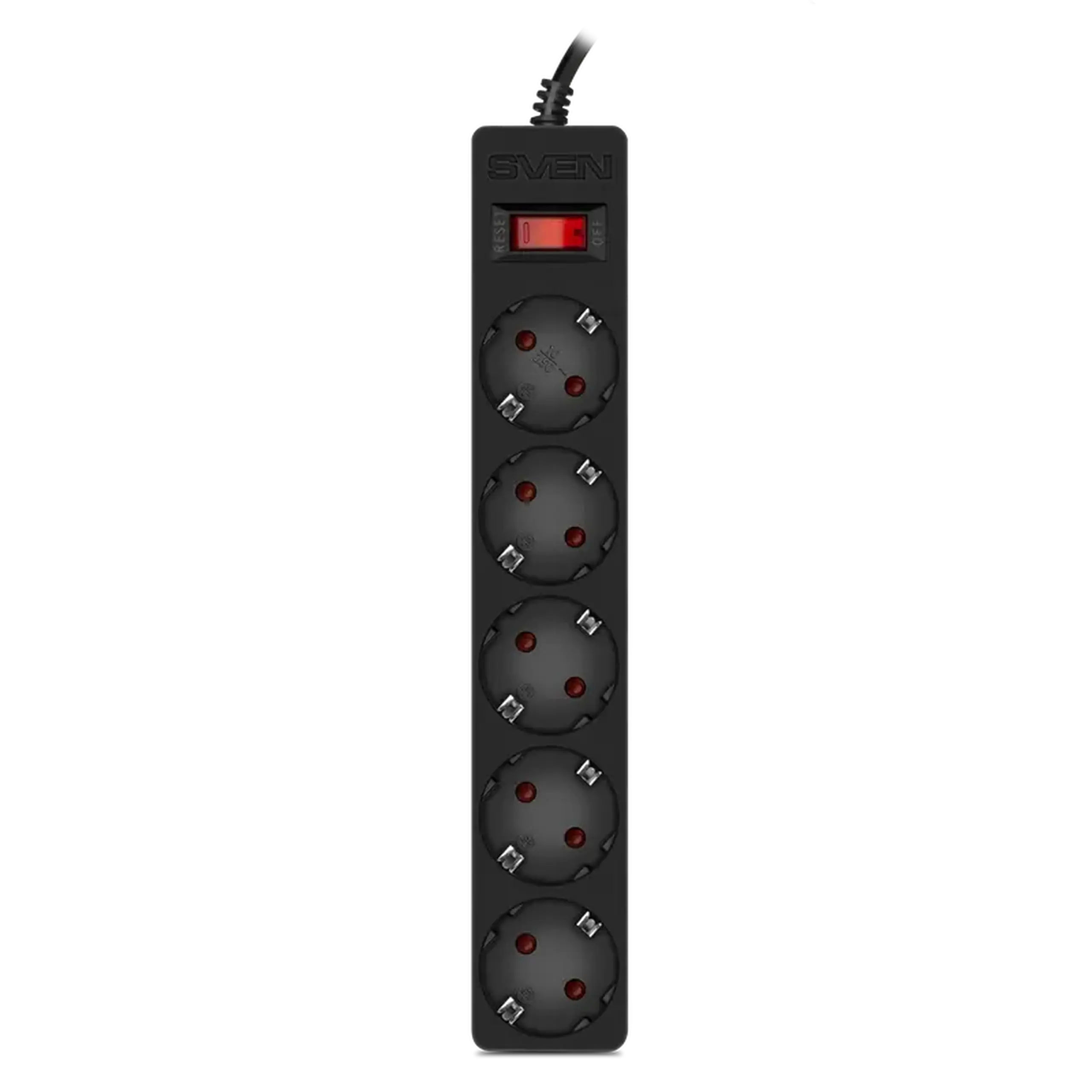 Prelungitor electric SVEN SF-05E, 5 Prize, 5m, Negru