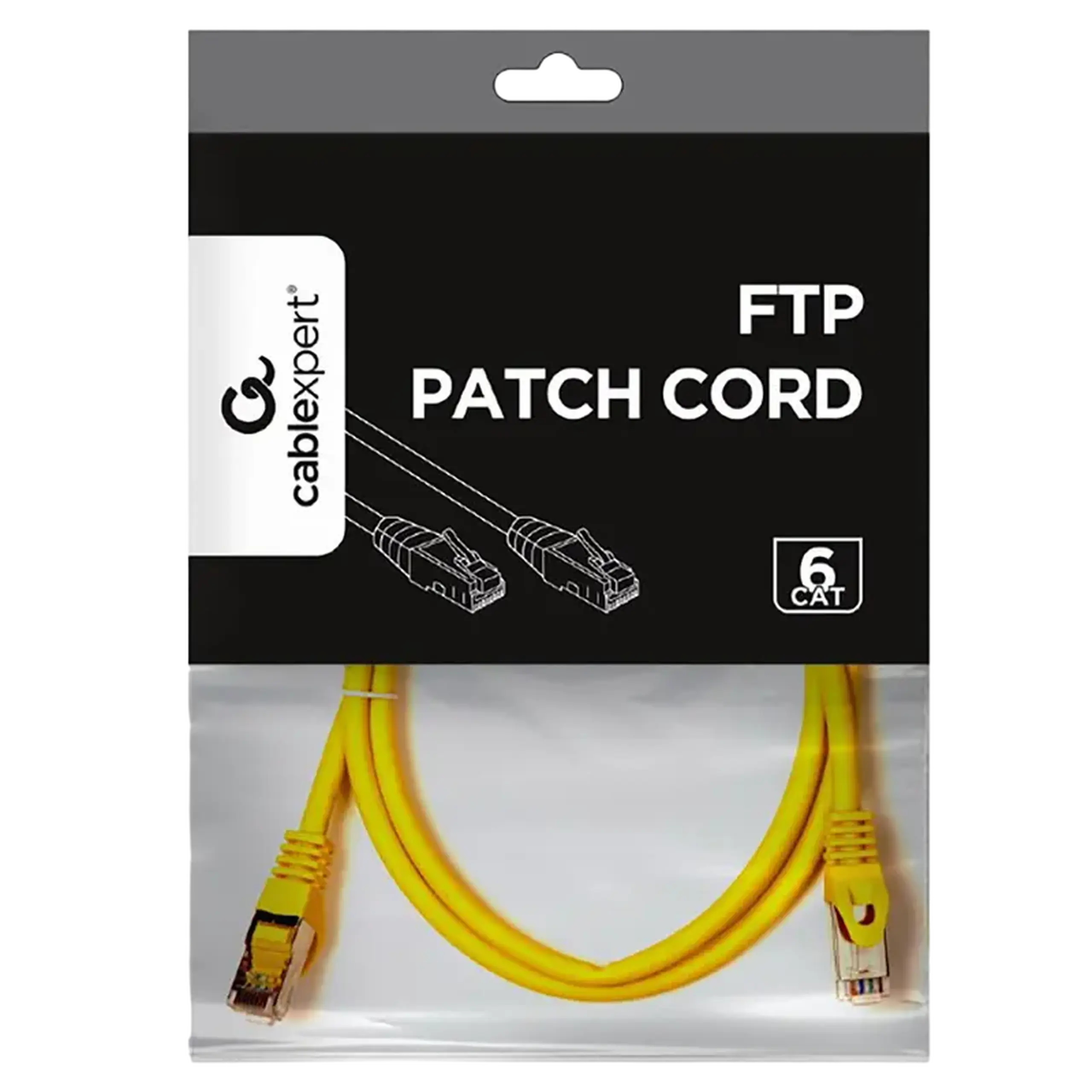 Patch cord Cablexpert PP6-1M/Y, Cat6 FTP, 1m, Galben