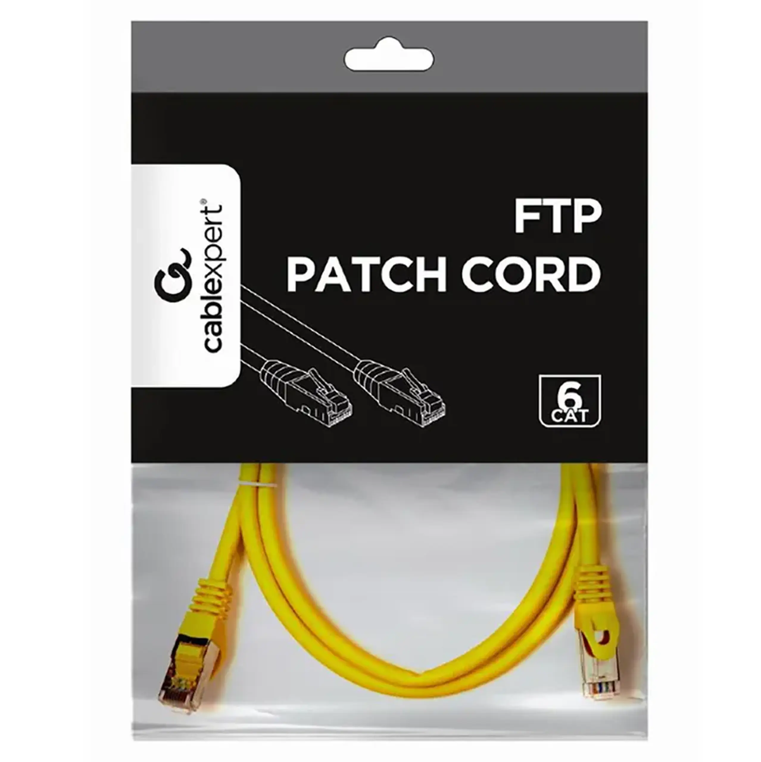 Patch cord Cablexpert PP6-1M/Y, Cat6 FTP, 1m, Galben