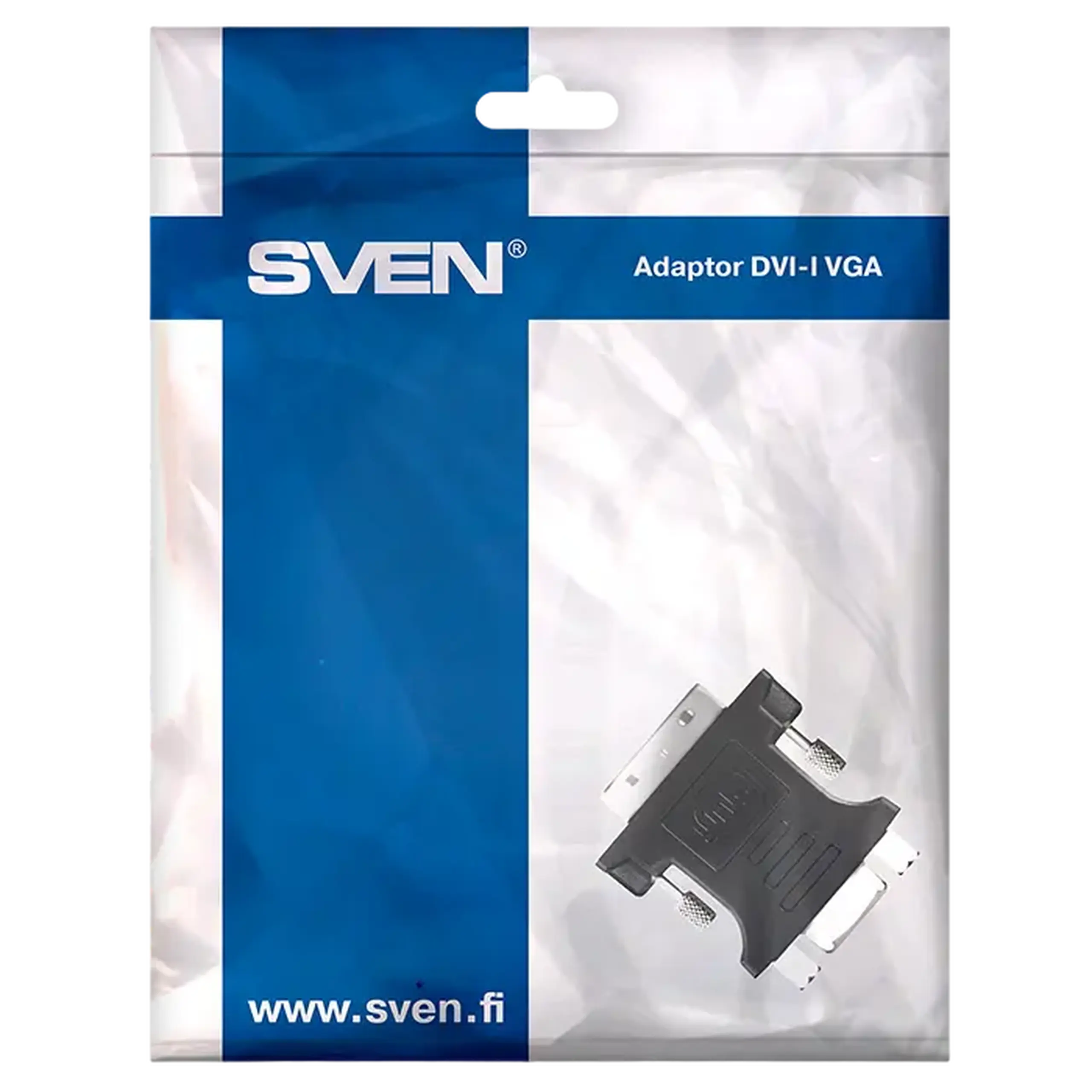 Adaptor Video SVEN SV-015534, DVI-I (M) - VGA D-Sub (F), Negru