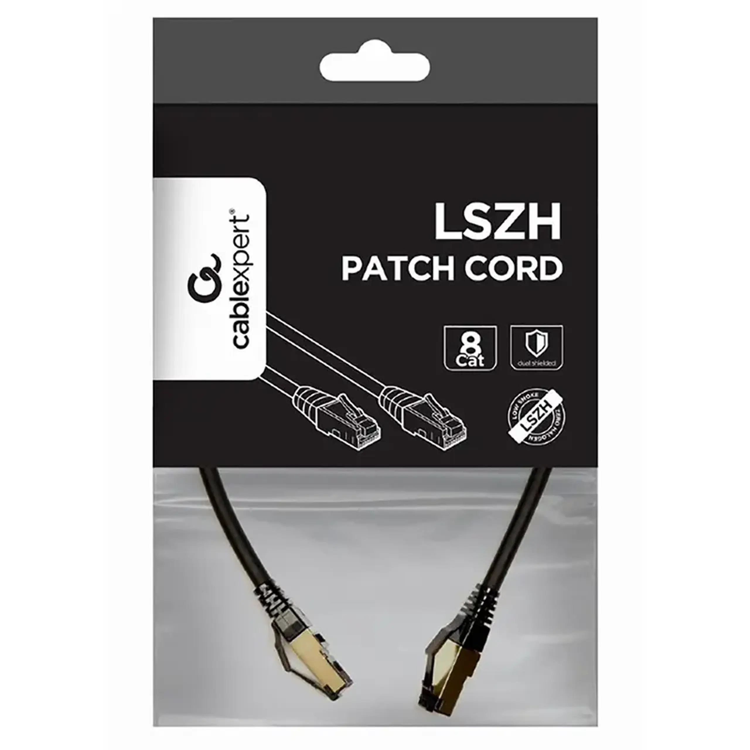 Patch cord Cablexpert PP8-LSZHCU-BK-1M, Cat8 S/FTP, 1m, Negru
