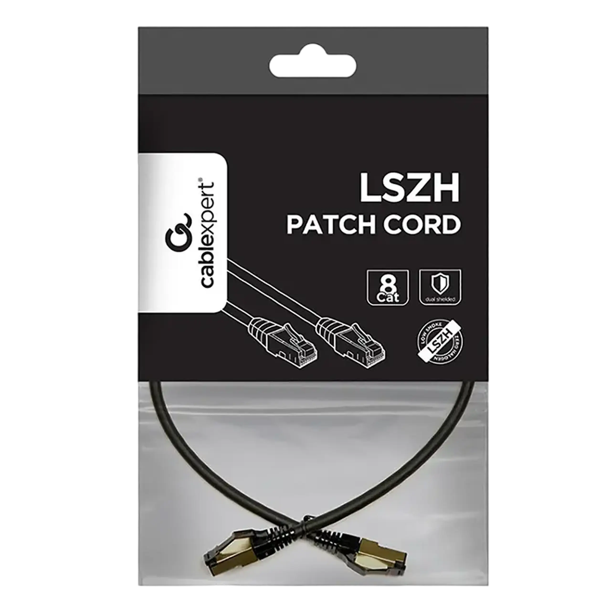 Patch cord Cablexpert PP8-LSZHCU-BK-1M, Cat8 S/FTP, 1m, Negru
