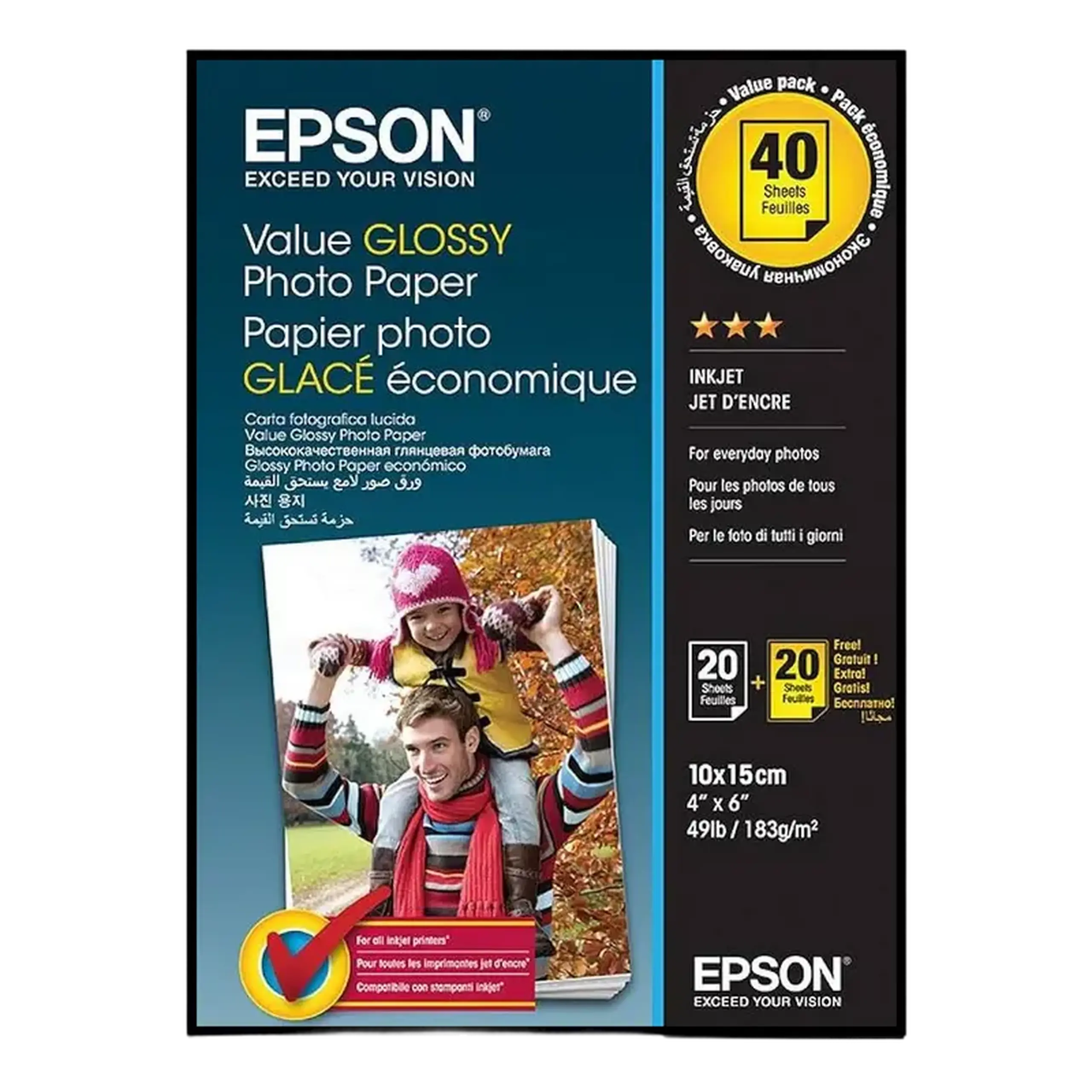 Hârtie fotografică Epson Value Glossy, 10x15 cm